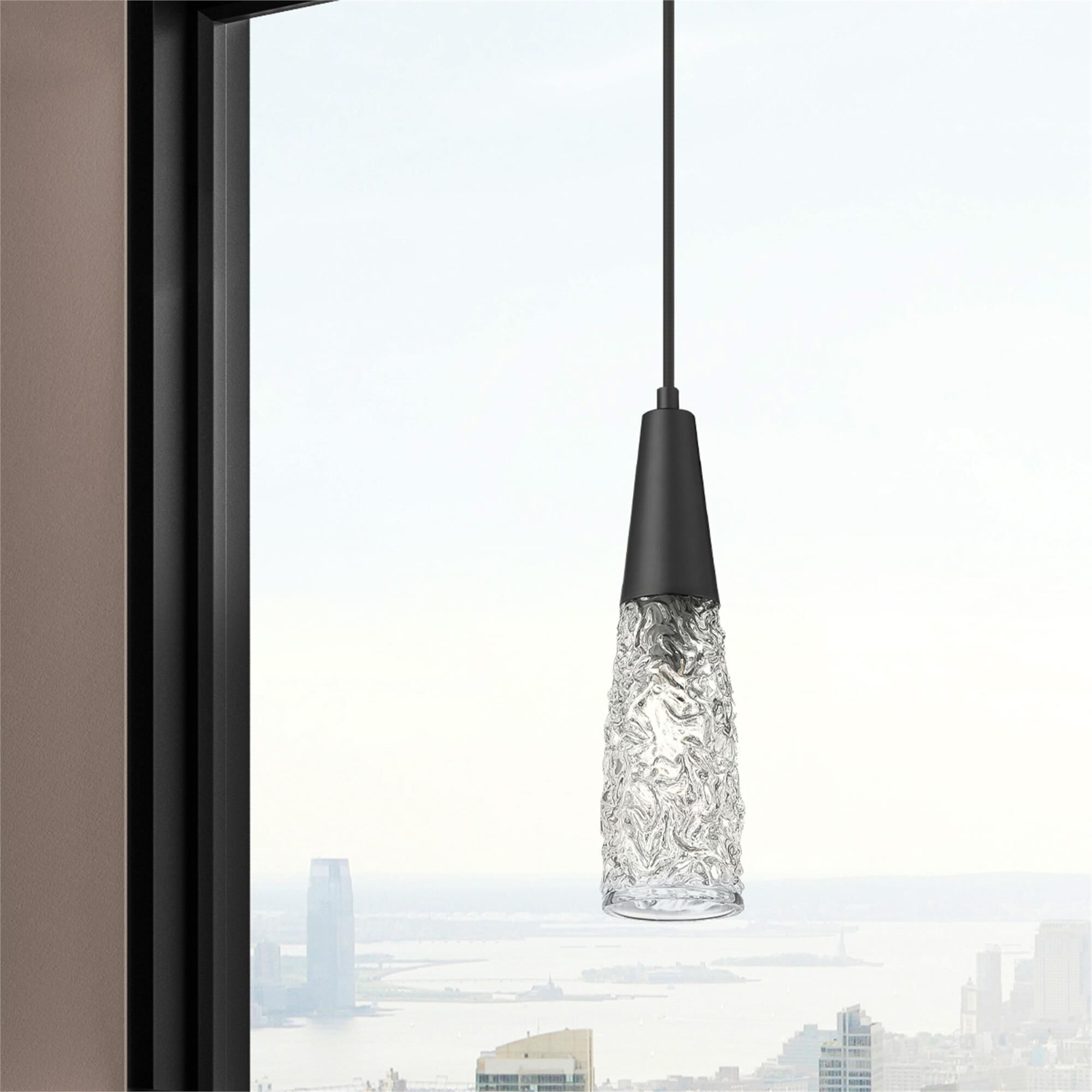 Shown in Matte Black finish and Clear shade
