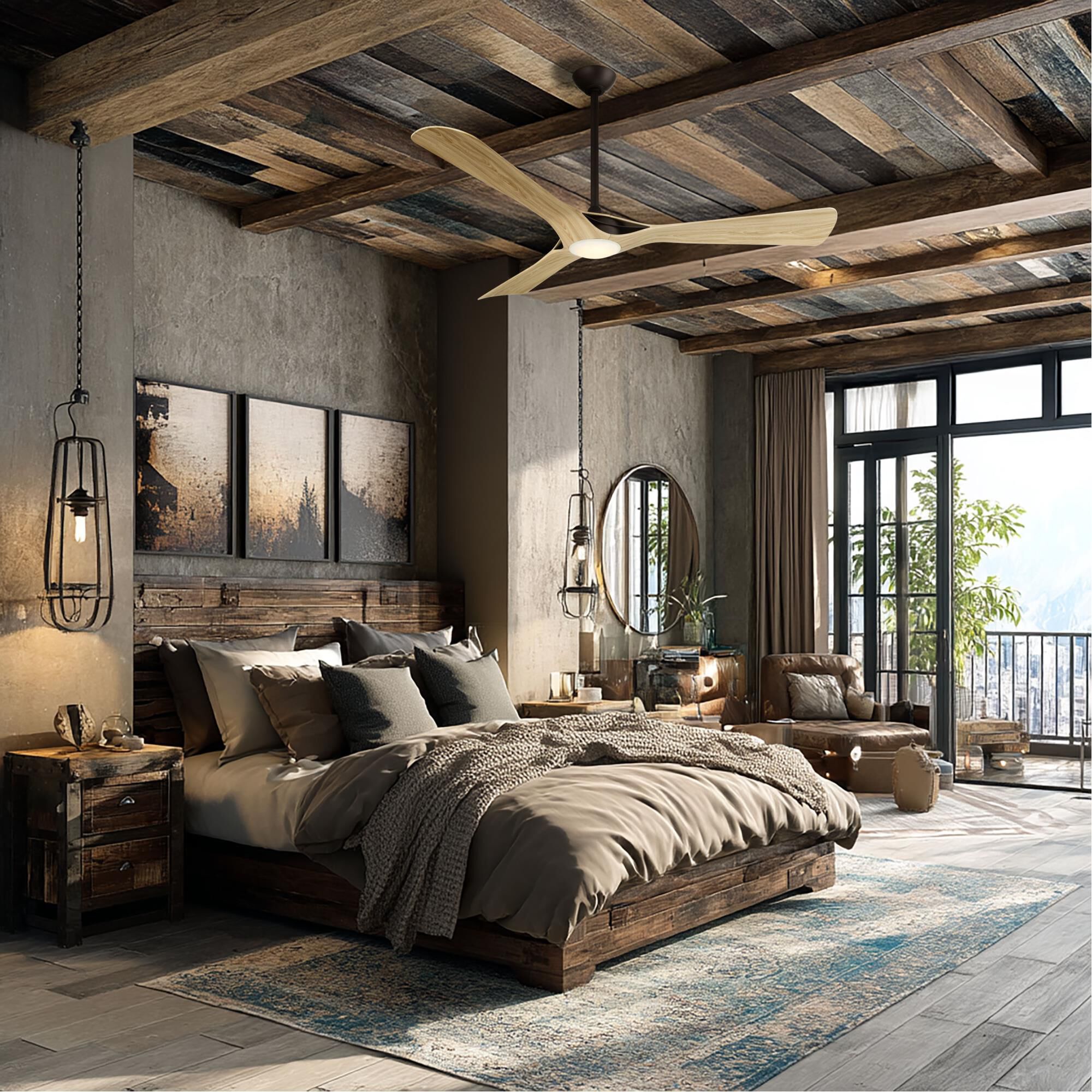 Bridge 60 Inch Ceiling Fan with Light Kit by Minka Aire