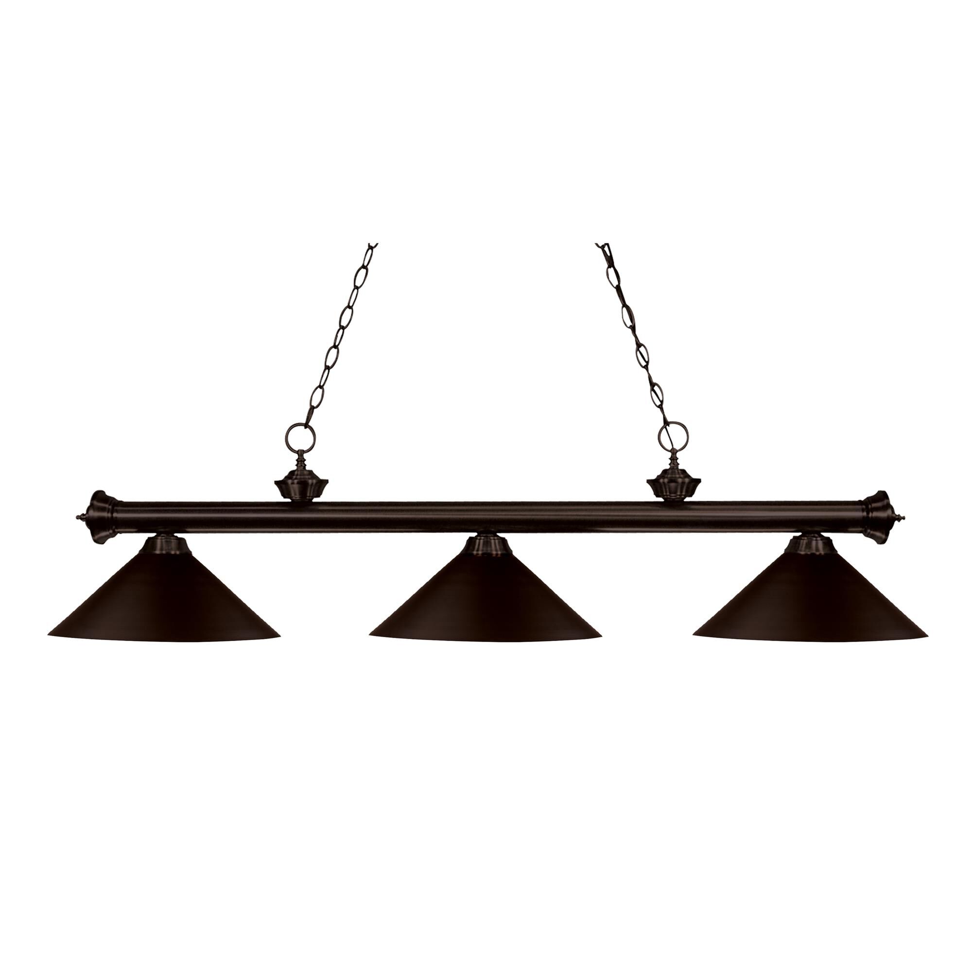 Shown in Bronze finish and Steel glass and Steel shade
