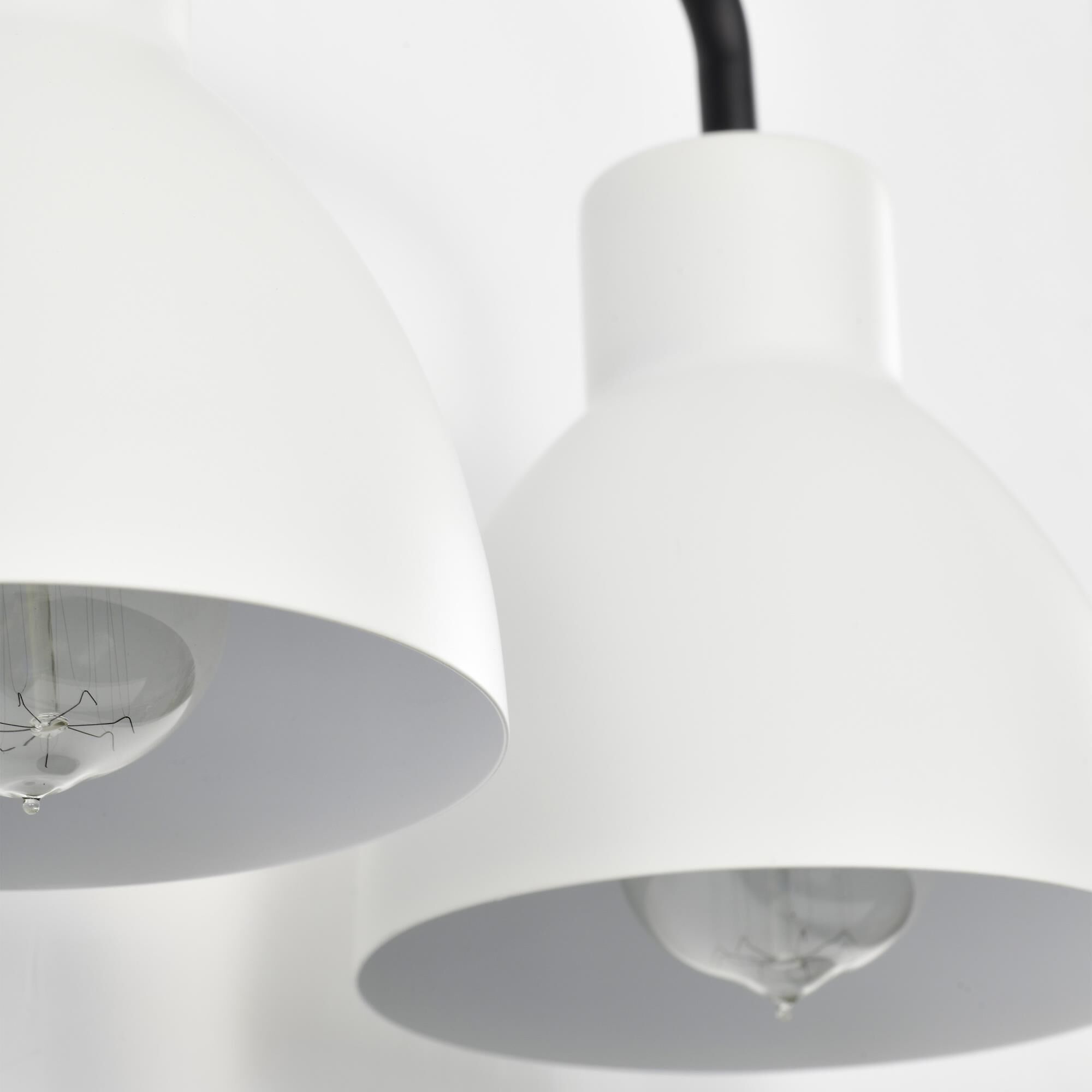 Shown in Matte Black finish and Matte White Metal shade