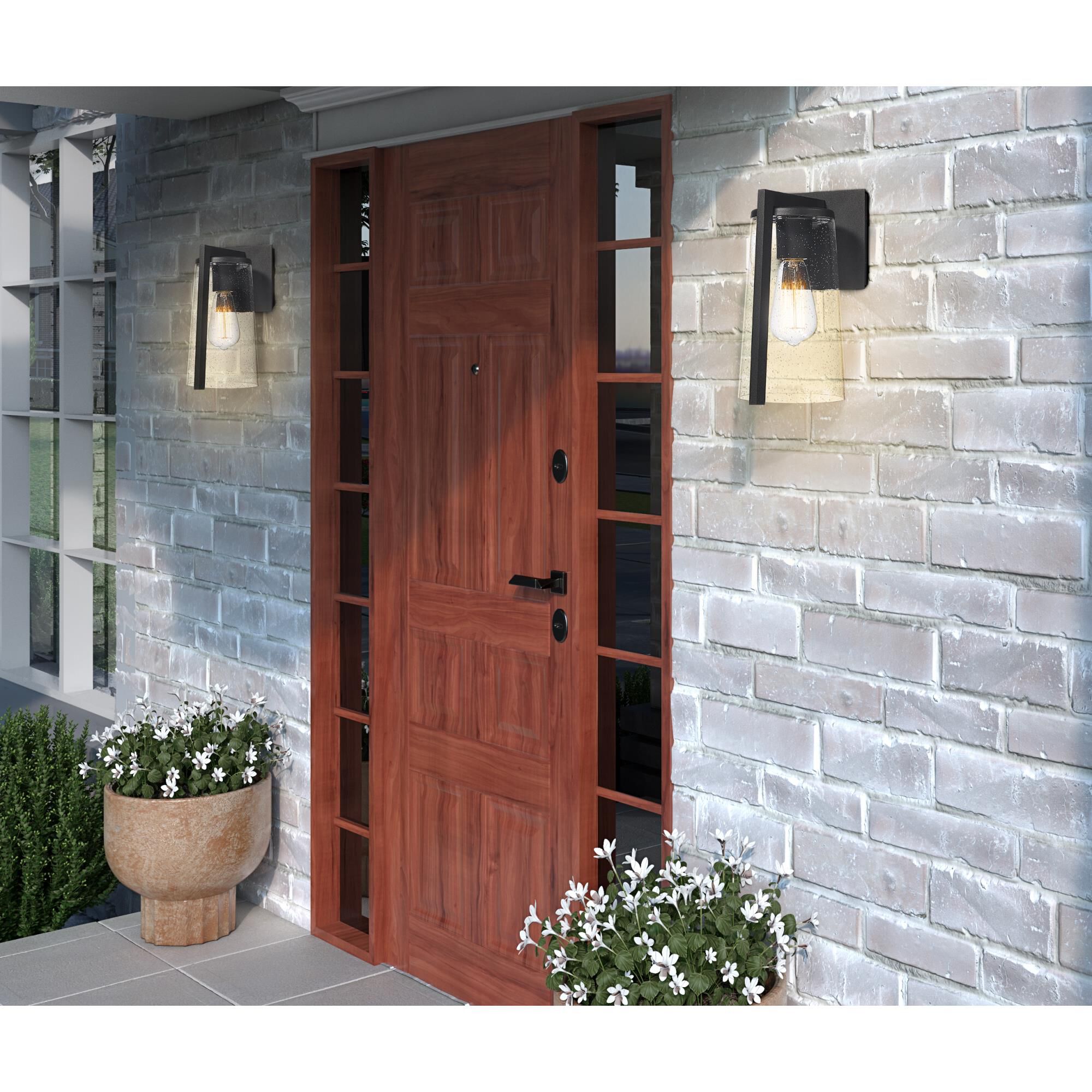 Shown in Black finish and Clear glass