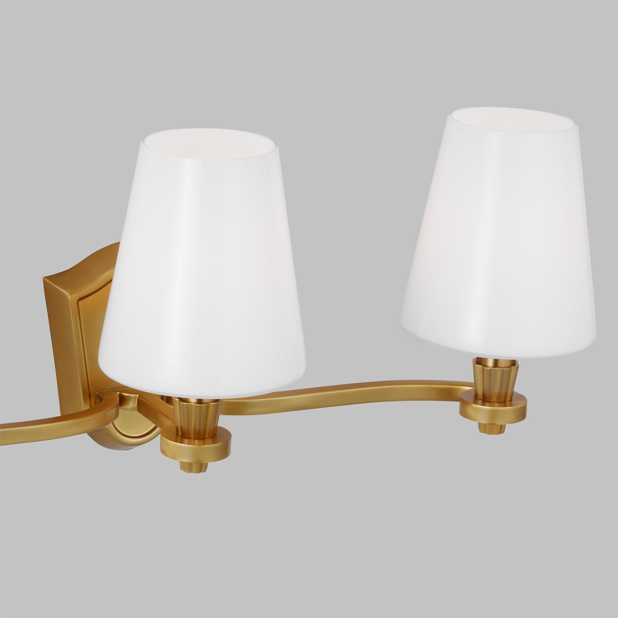 Shown in Burnished Brass finish and Milk White Glass s shade