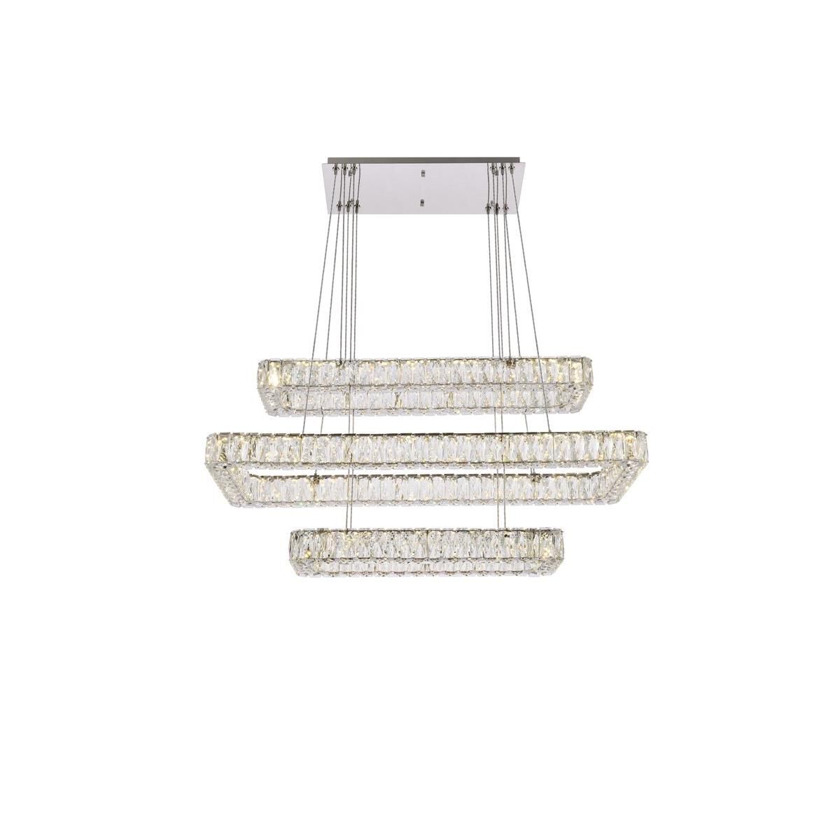Monroe 42 Inch 3 Light LED Linear Suspension Light by Elegant Lighting
