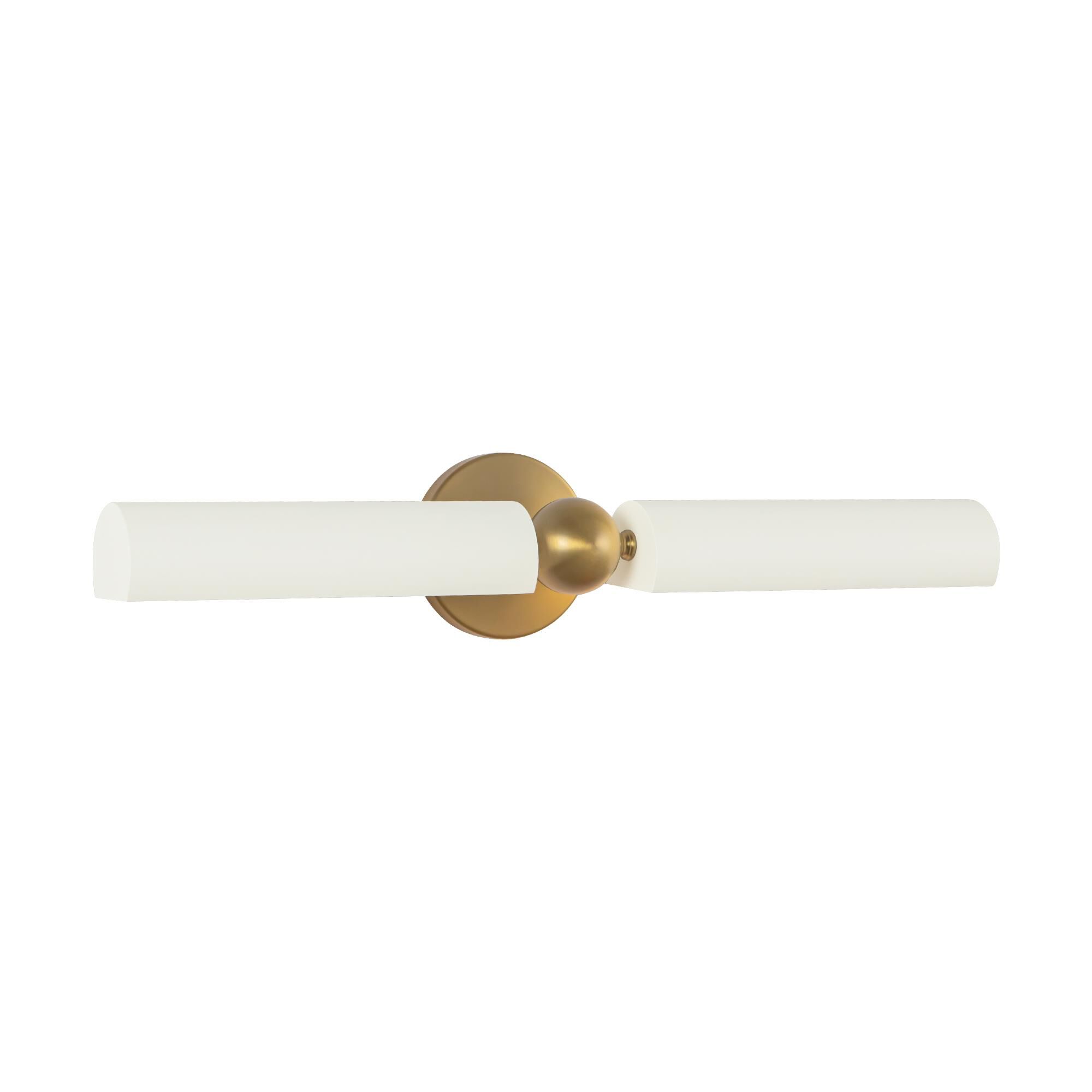 Shown in Brushed Gold and White finish and Steel shade