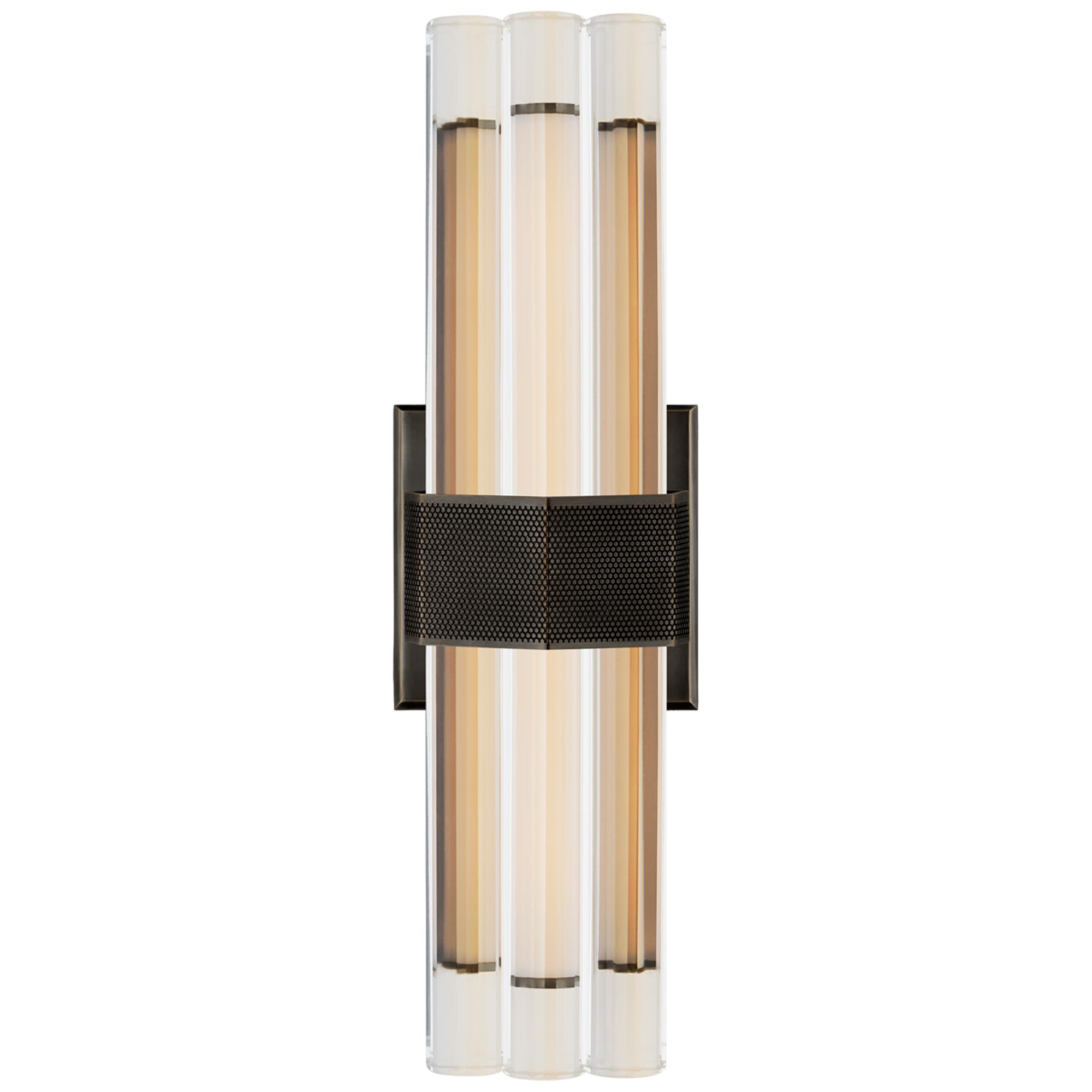 Shown in Bronze finish and Crystal glass and Crystal shade