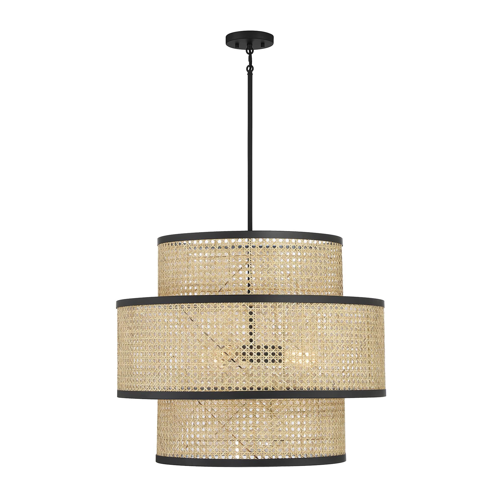 Shown in Natural Cane with Matte Black finish and Natural Cane shade