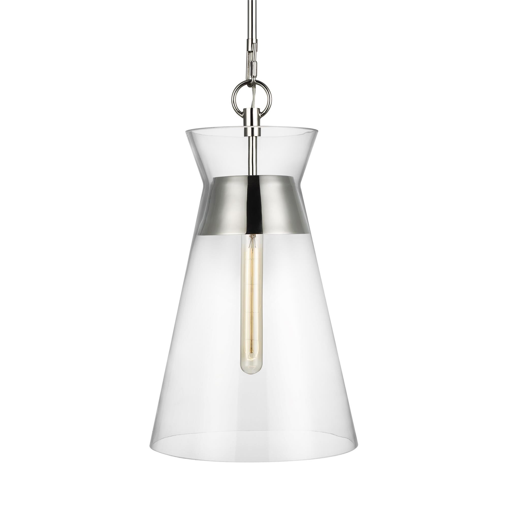 Shown in Polished Nickel finish and Clear glass