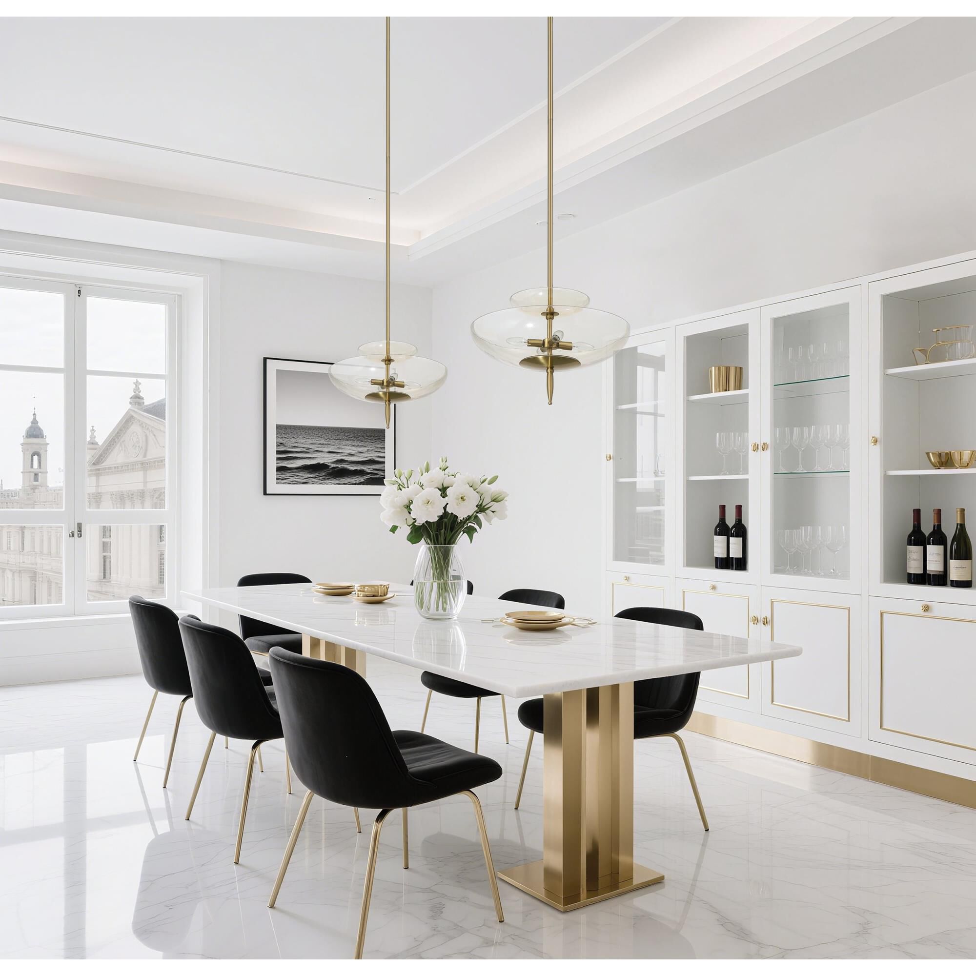 Shown in Brushed Gold finish and Smoked Amber glass