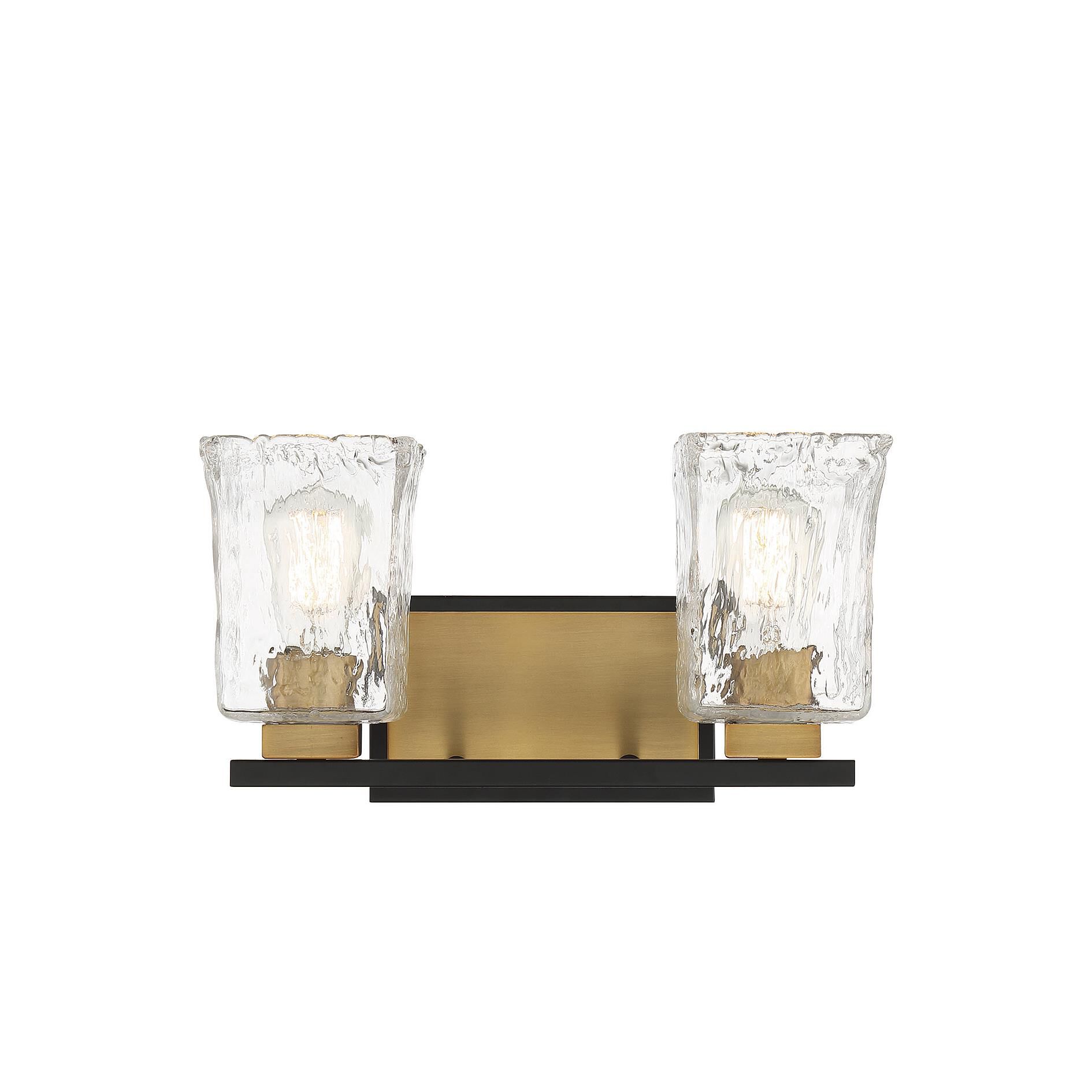 Shown in Matte Black With Warm Brass Accents finish and Clear Water Piastra glass and Glass shade