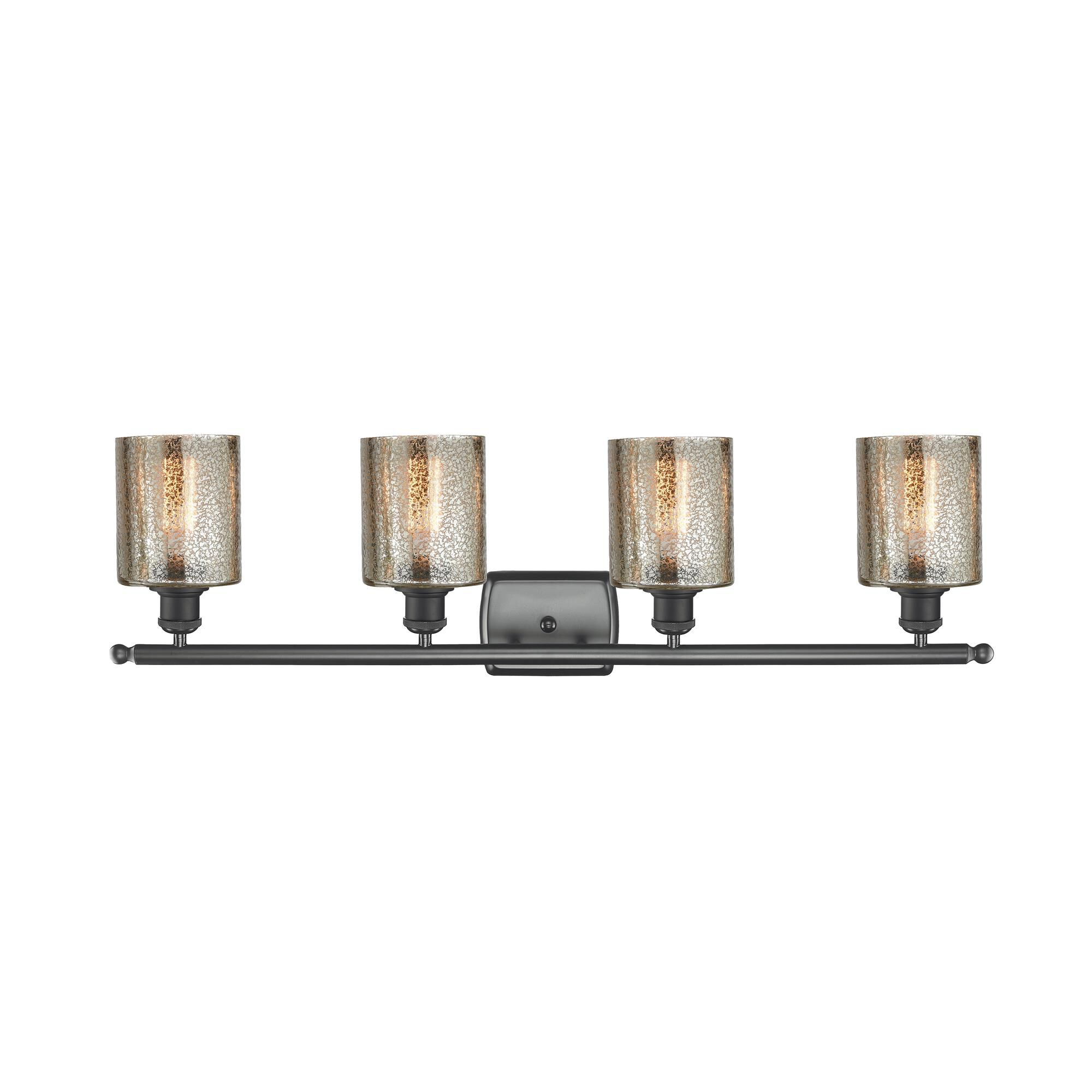 Shown in Matte Black finish and Mercury glass
