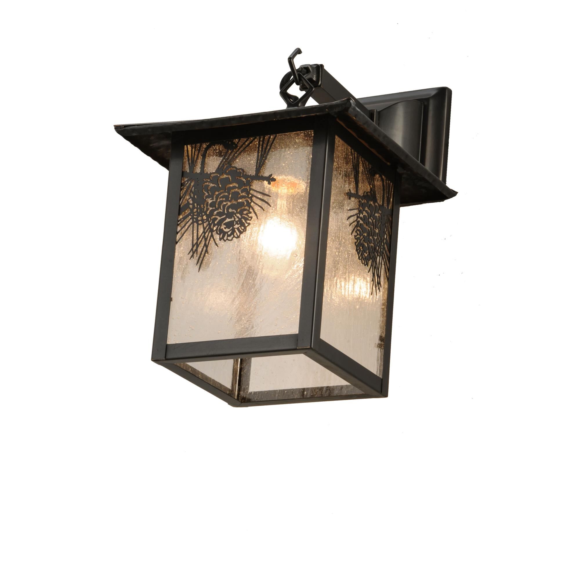 Shown in Craftsman Brown Finish finish and Seeded  Or Acrylic glass