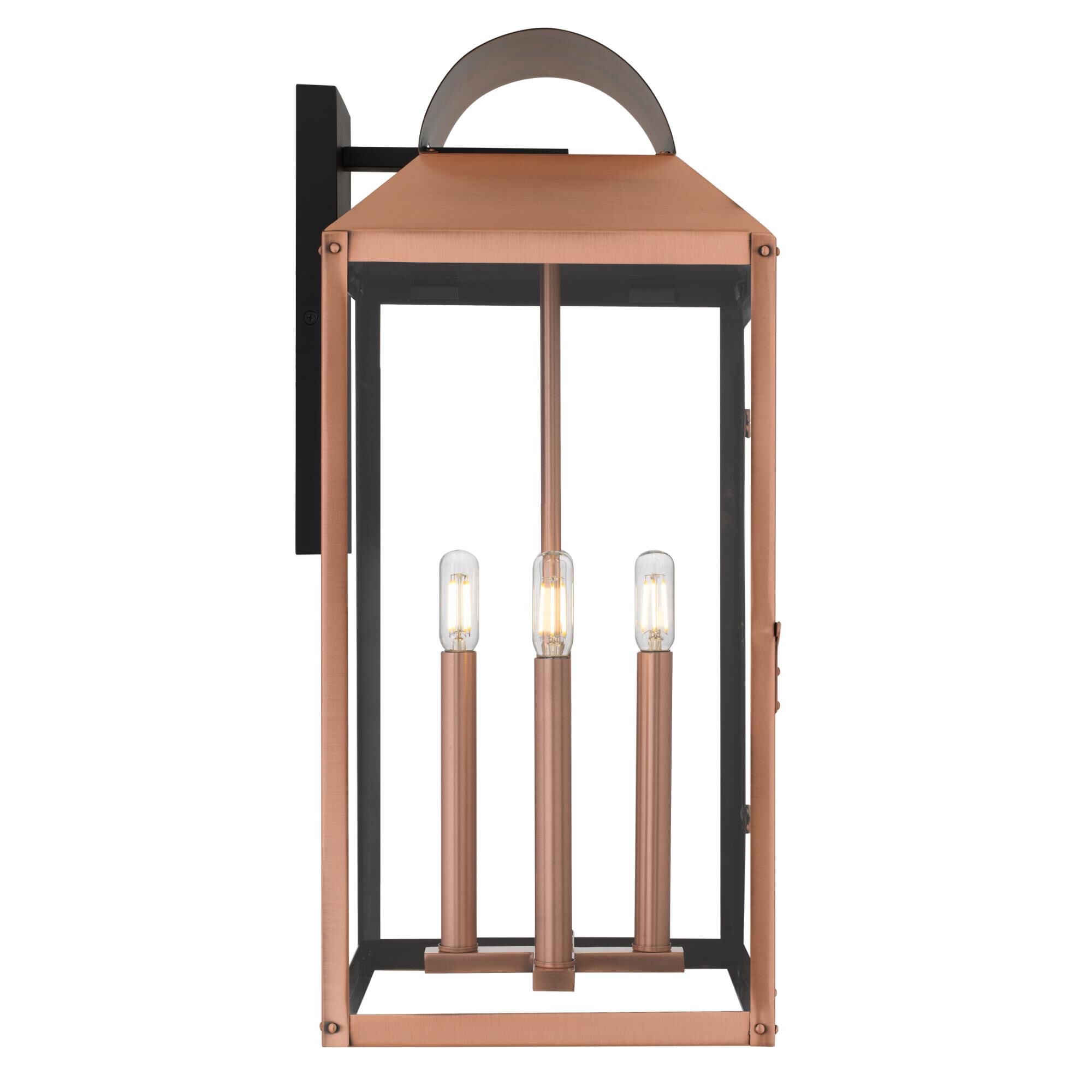 Shown in Aged Copper finish and Clear Glass shade