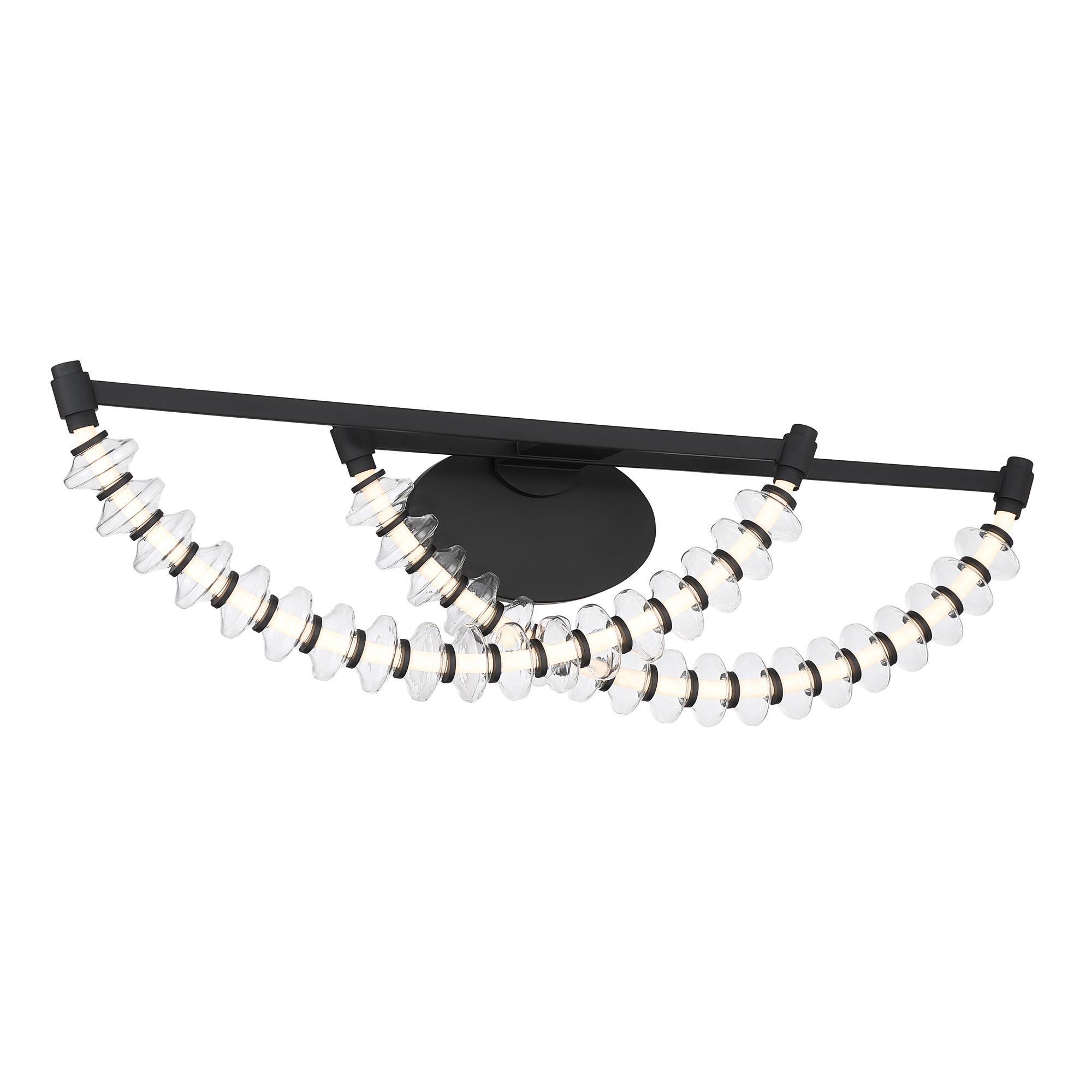 Shown in Dark Matte Black finish and Clear glass