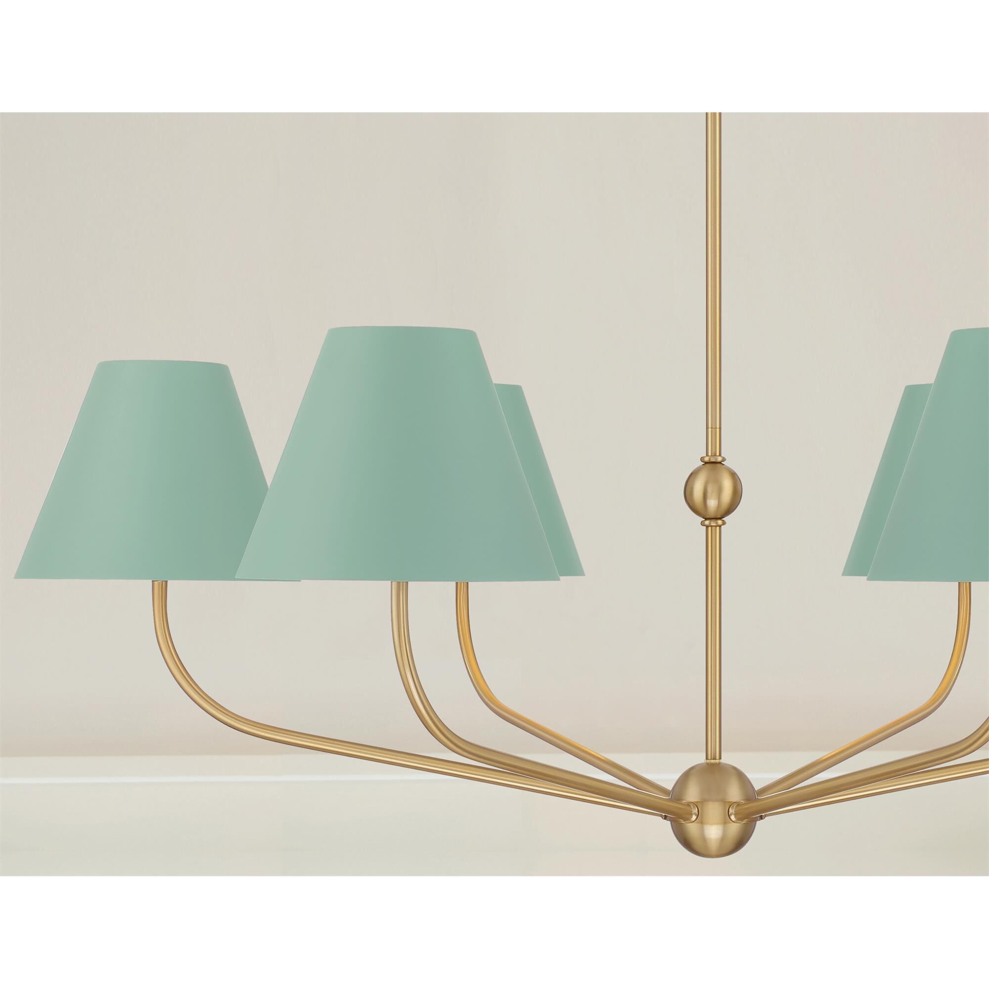 Shown in Vibrant Gold and Green finish and Steel shade
