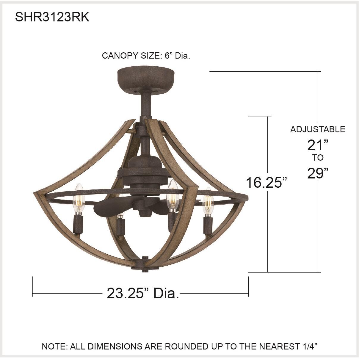 Shire 23 Inch Chandelier Ceiling Fan by Quoizel