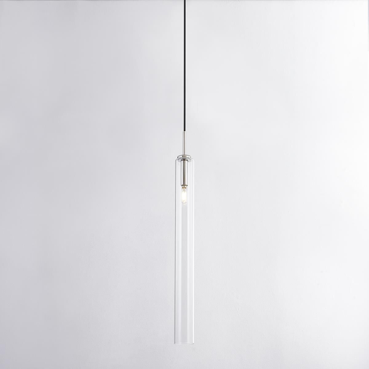 Shown in Polished Nickel finish and Clear Borosilicate glass