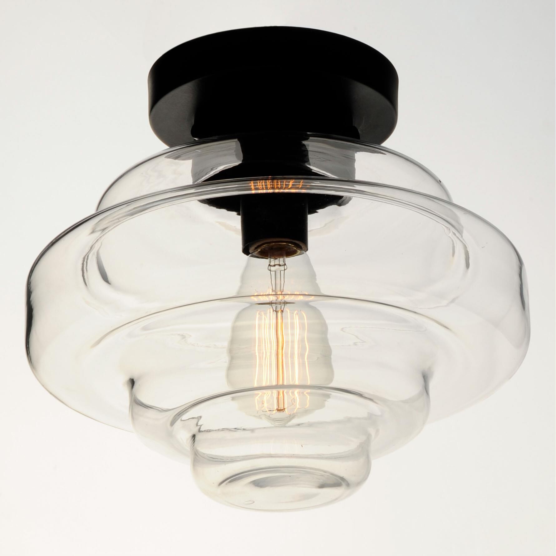 Shown in Black finish and Clear glass