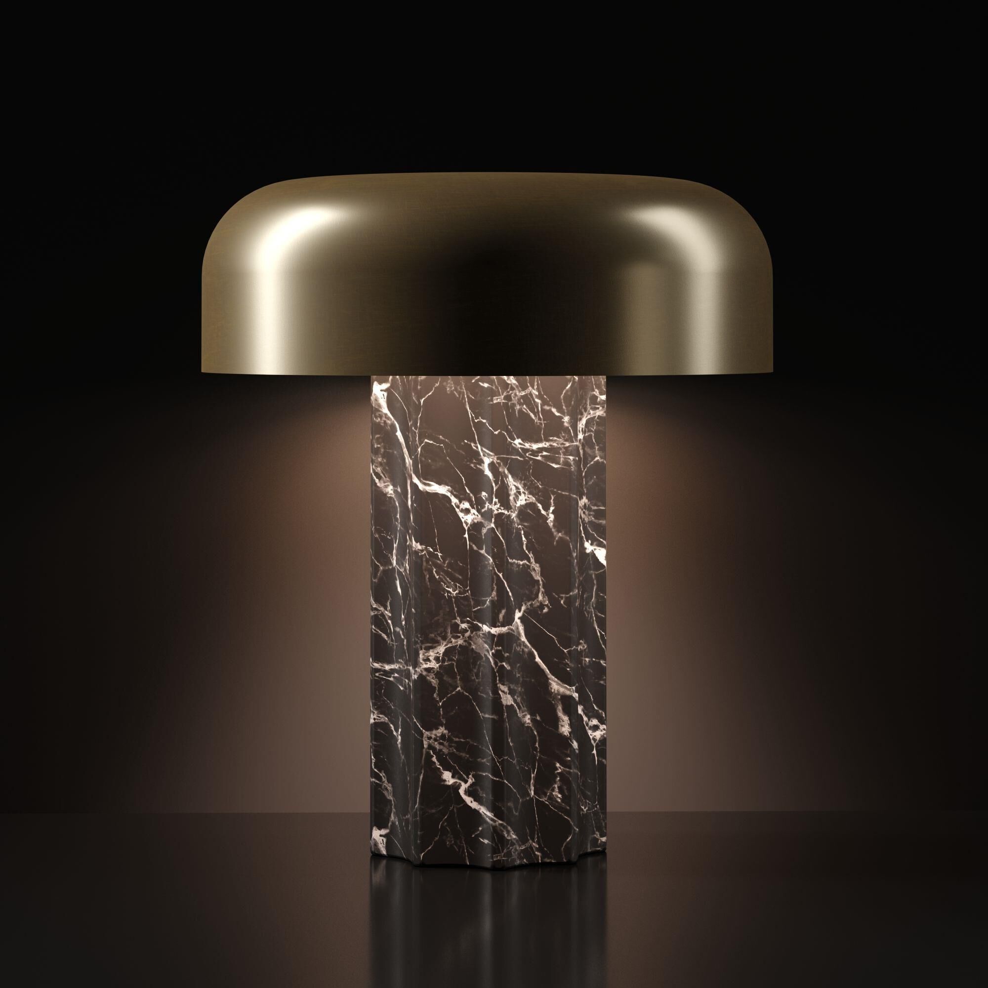 Shown in Black Marble and Brushed Brass finish