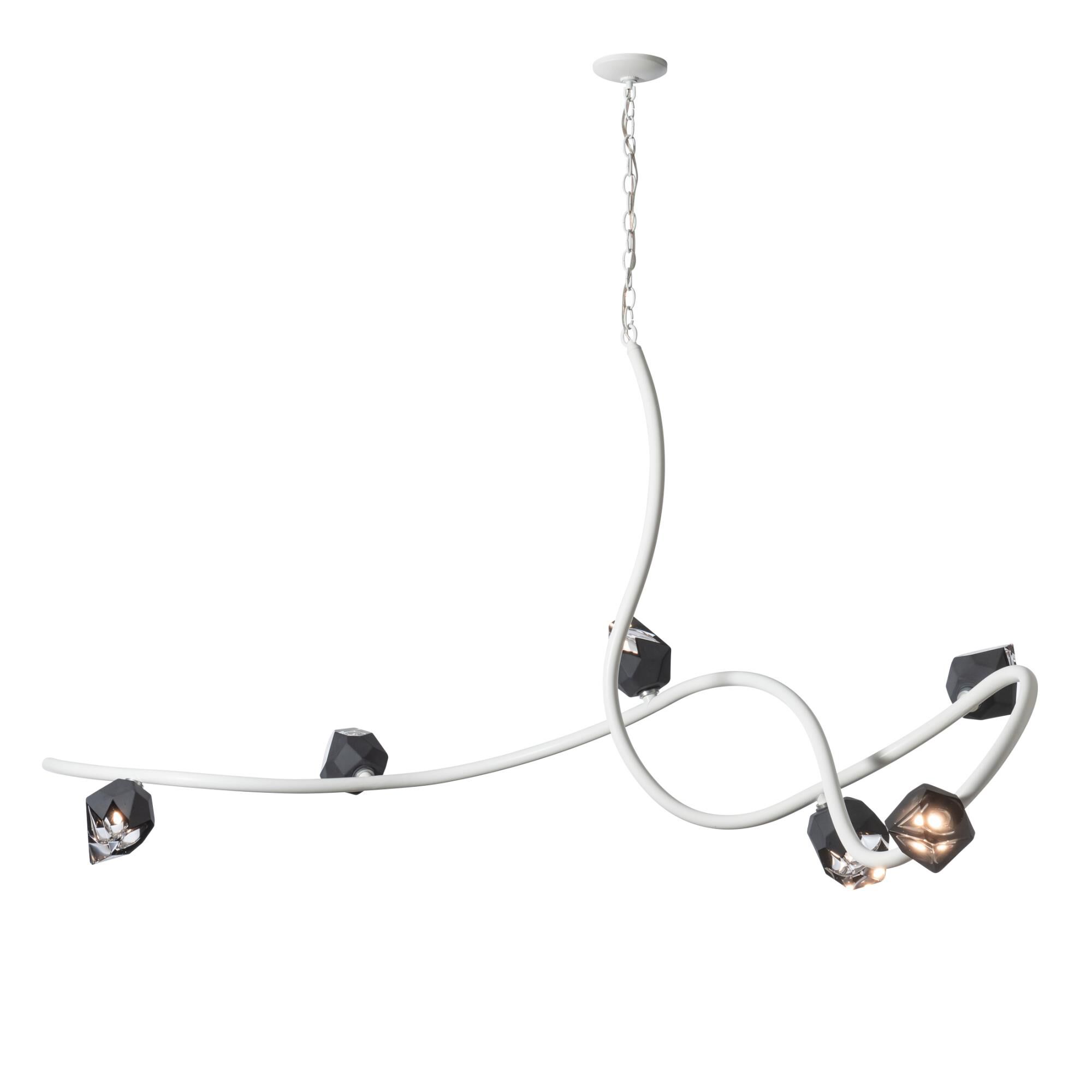 Shown in White finish and Black Crystal glass