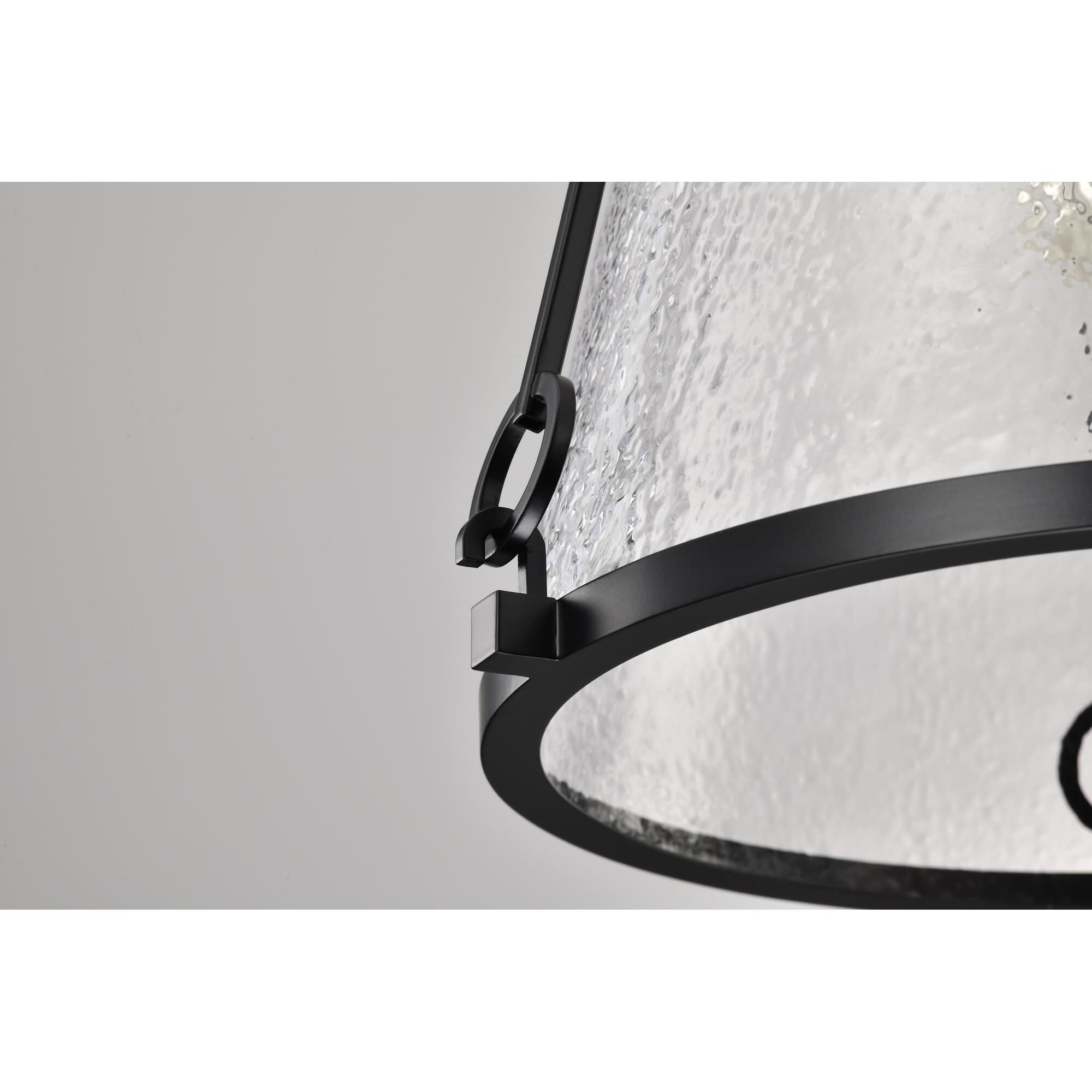 Shown in Black finish and Hammered glass