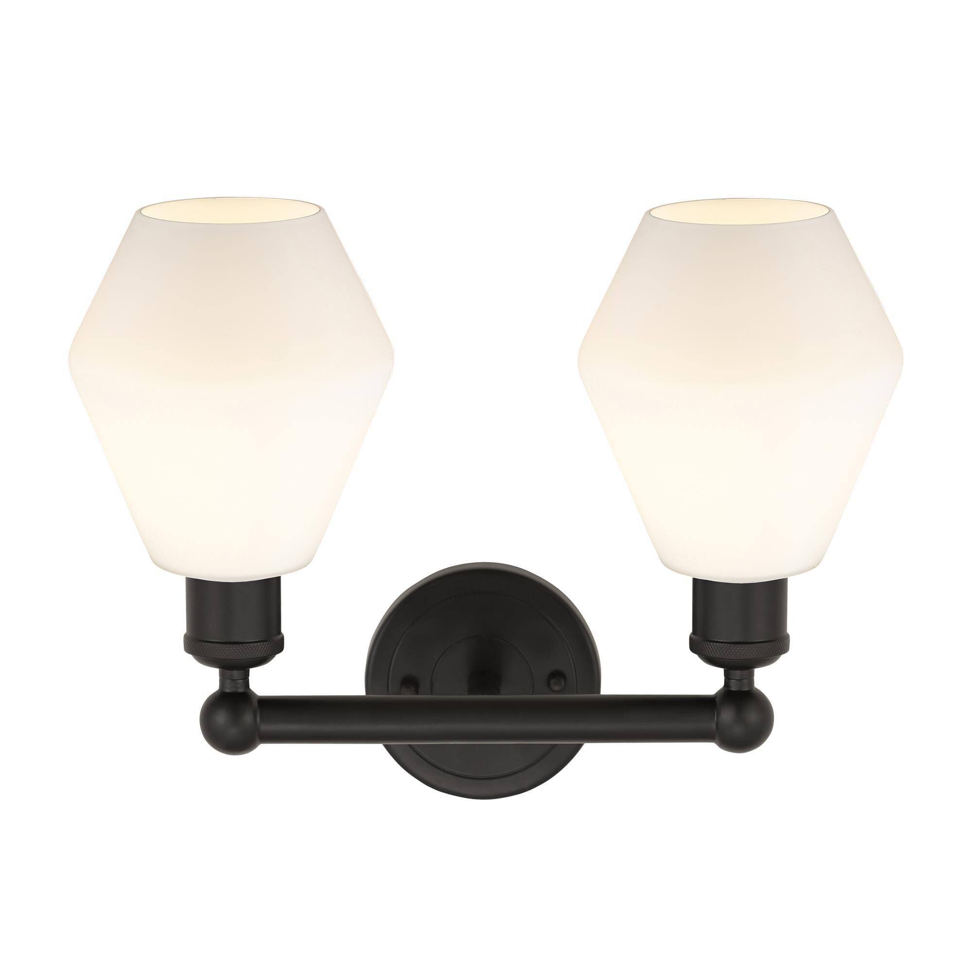 Shown in Oil Rubbed Bronze  finish and Cased Matte White glass
