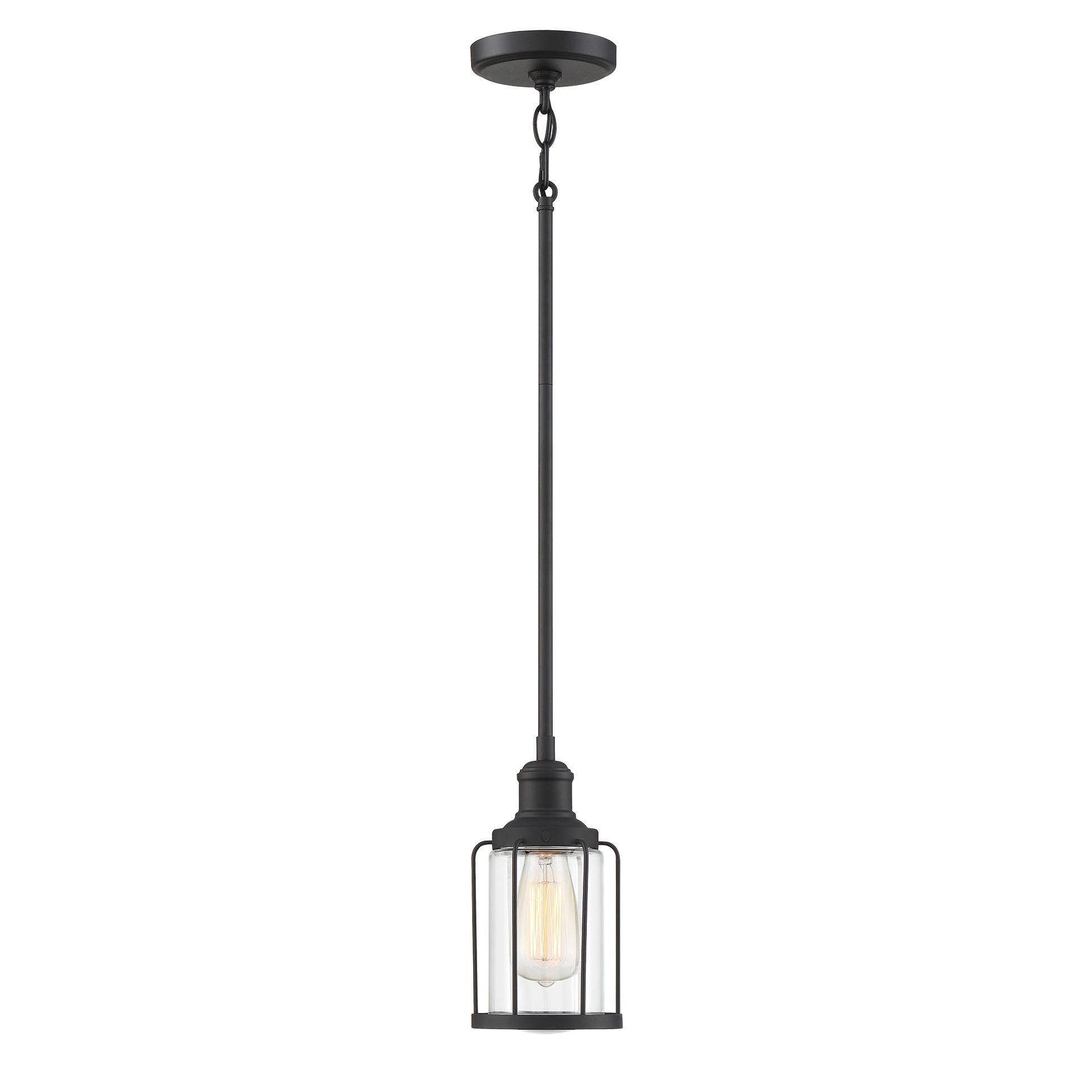 Shown in Earth Black finish and Clear Glass shade