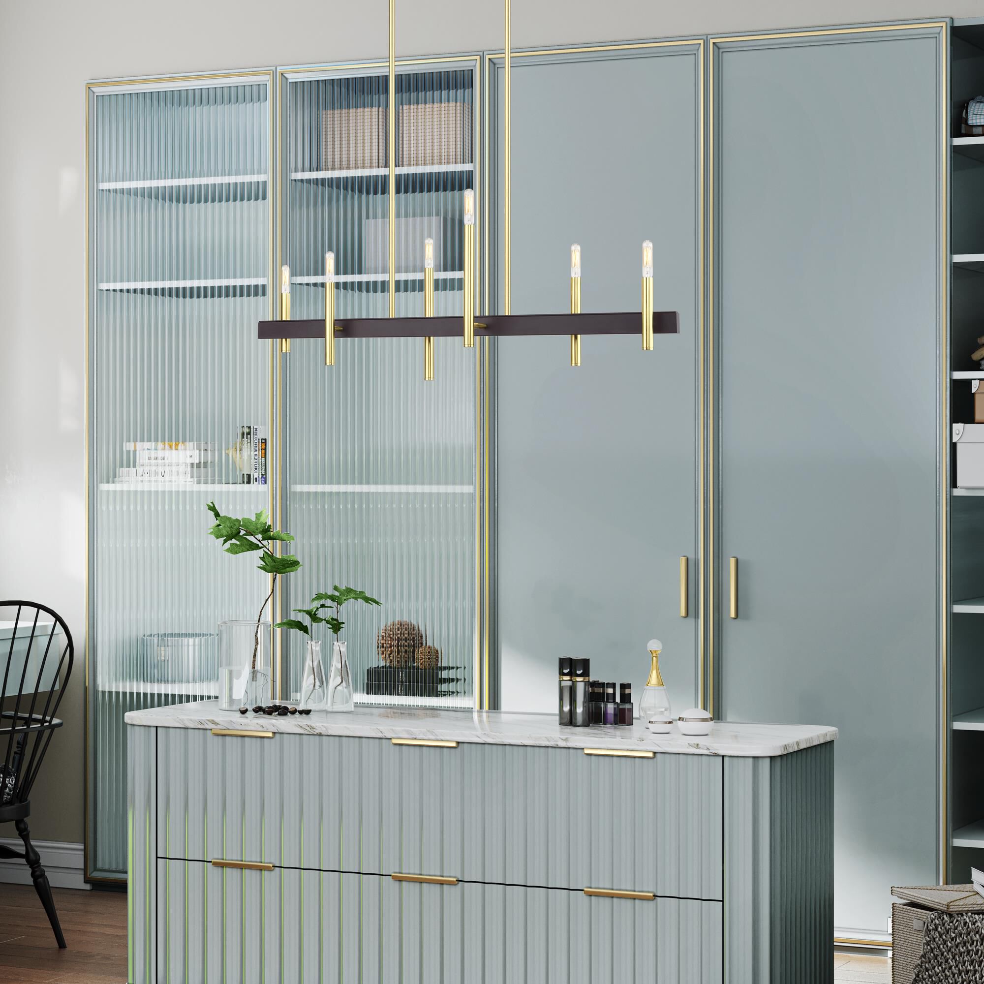 Shown in Satin Brass with Bronze Accents finish