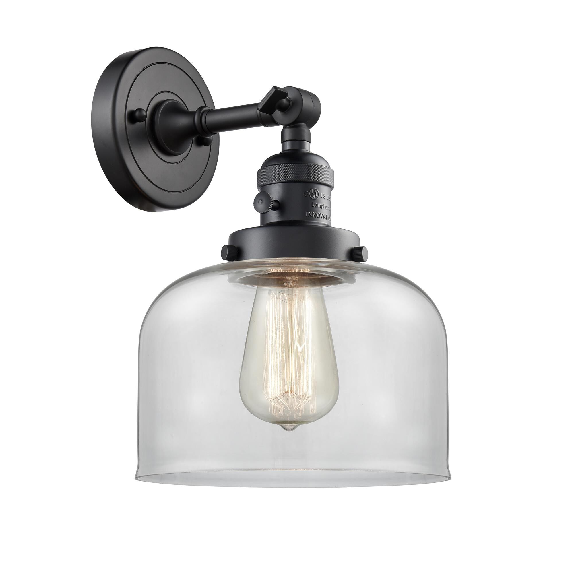 Shown in Matte Black finish and Clear glass