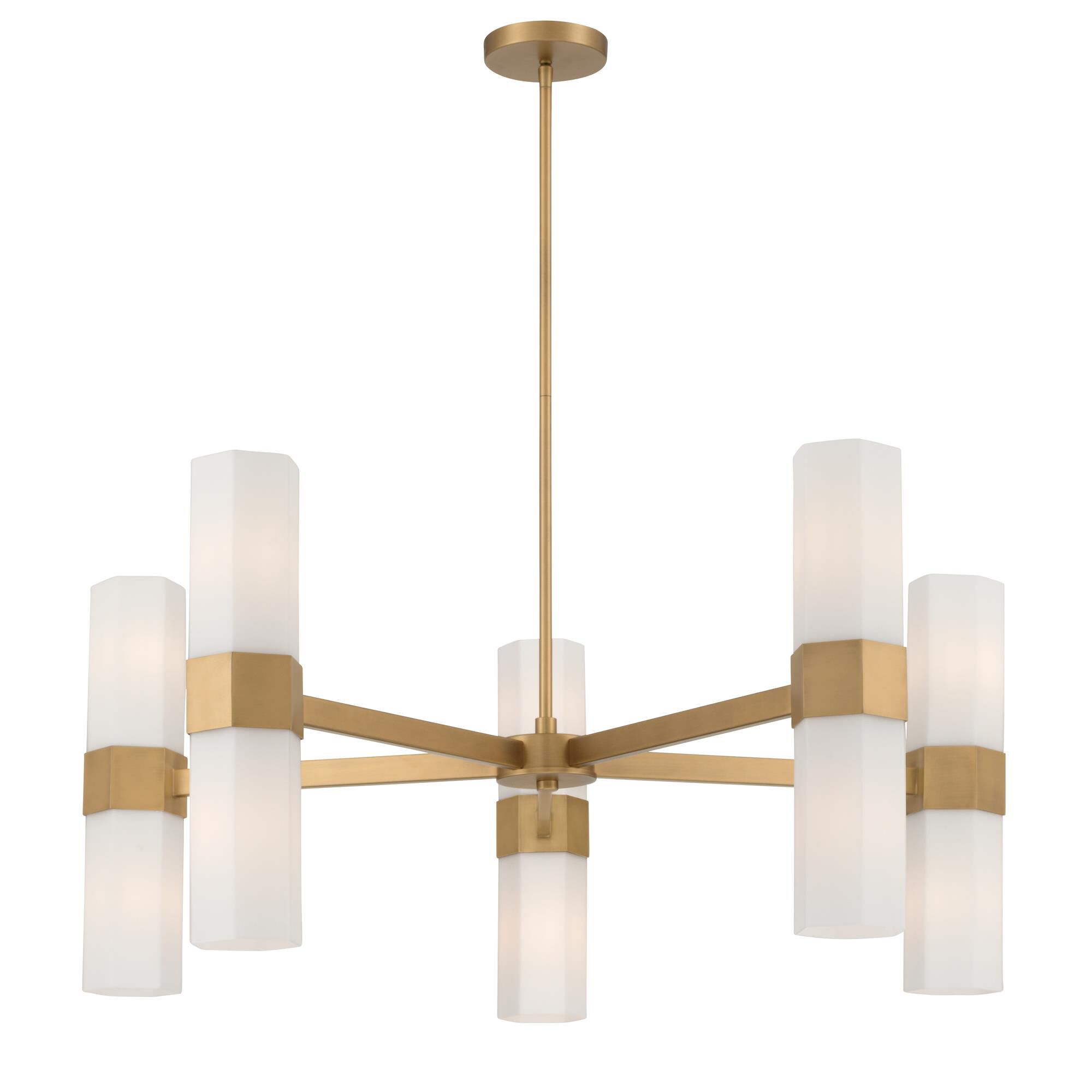 Shown in Legacy Brass finish and Etched Opal glass