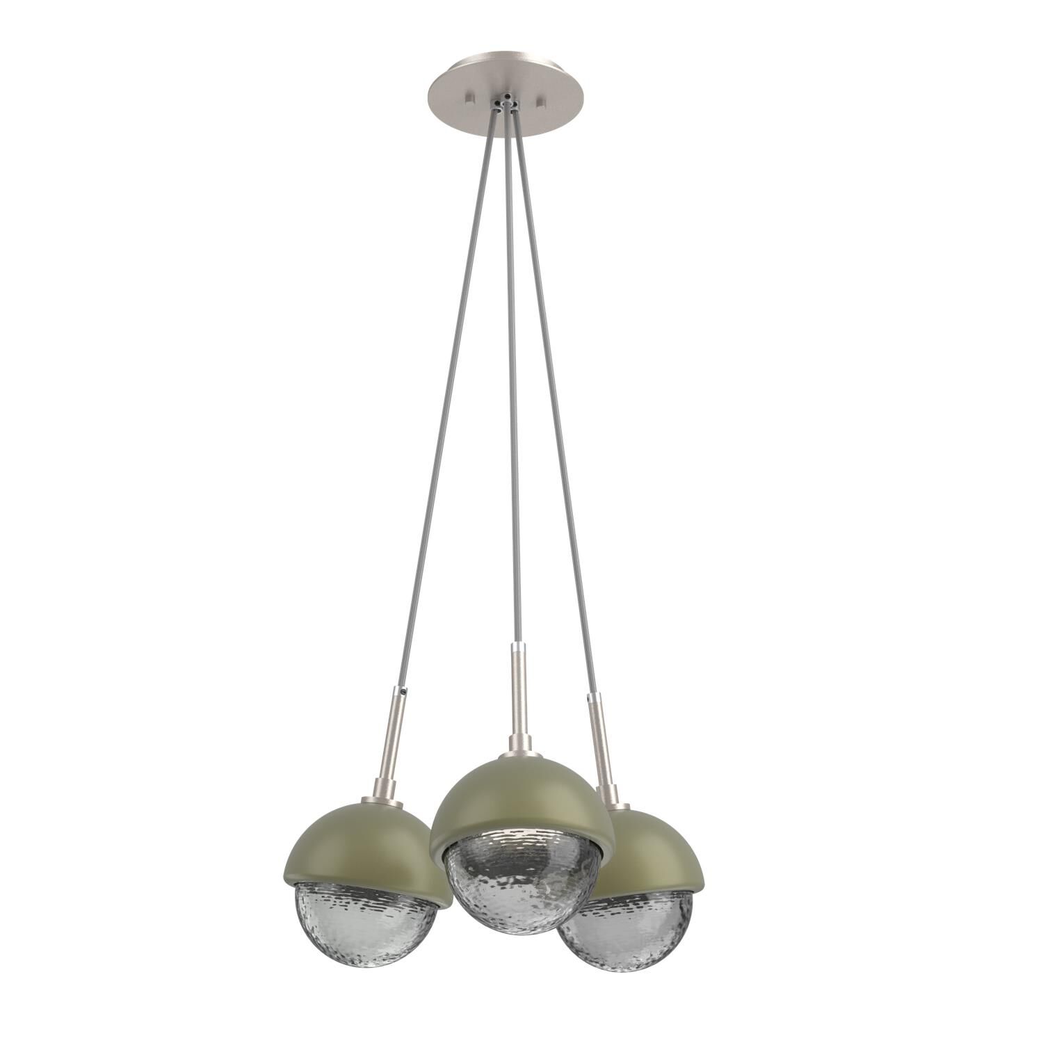 Shown in Beige Silver finish and Smoke glass and Sage Green accent