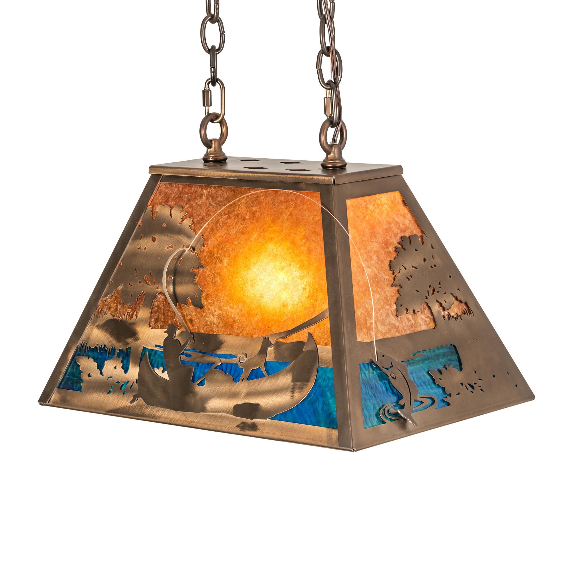 Meyda Lighting Bass And Fisherman 18 Inch Mini Pendant