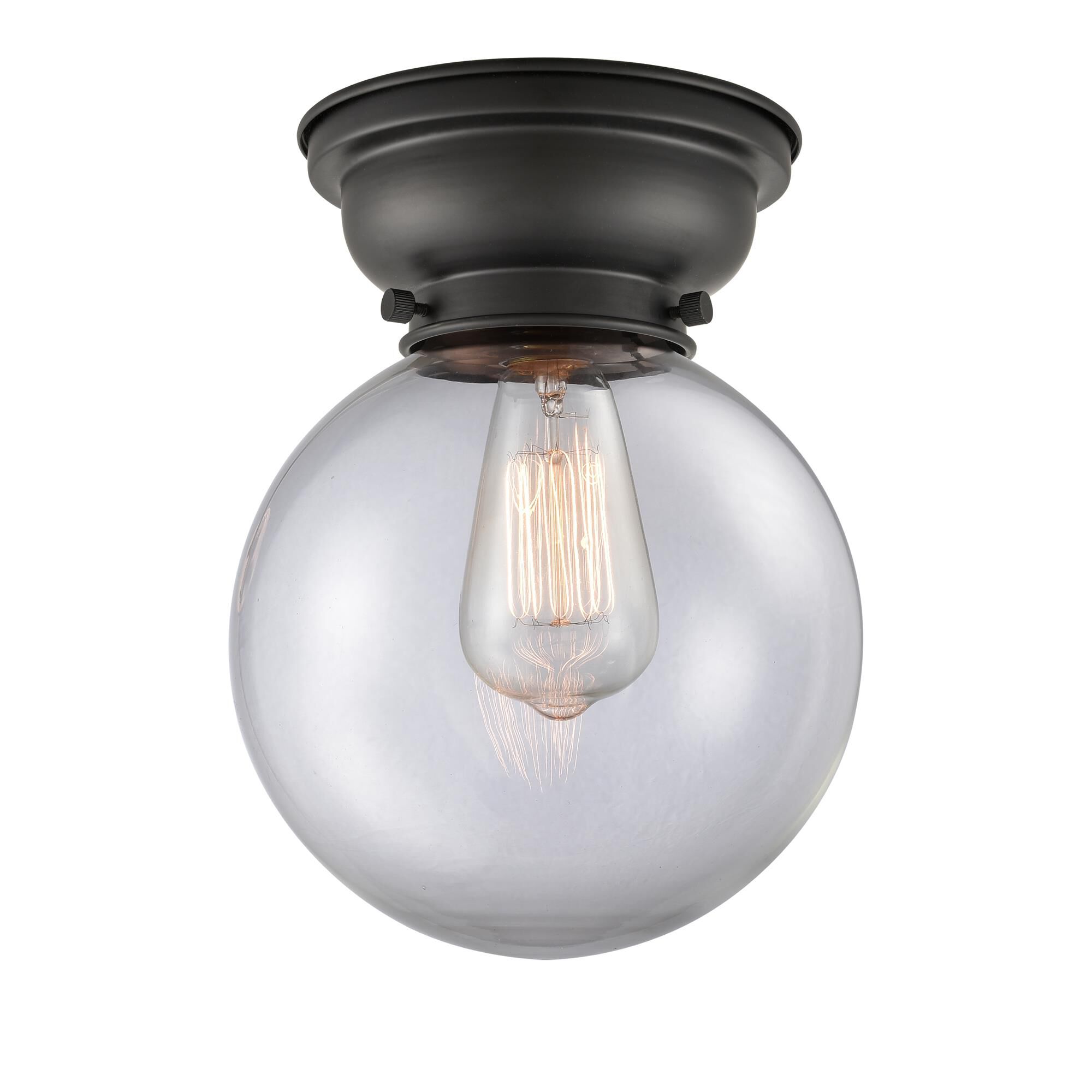Shown in Matte Black finish and Globe glass and Glass shade