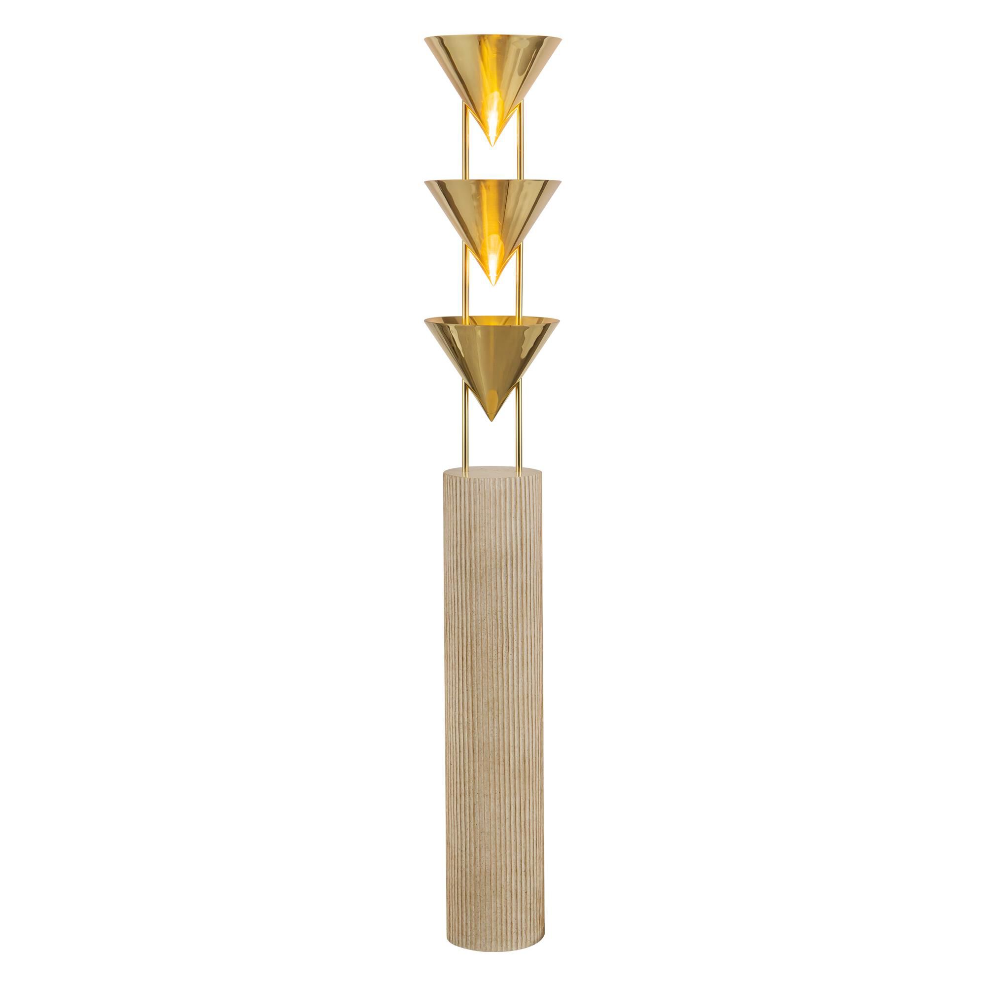 Shown in Patina Brass finish and Brass shade