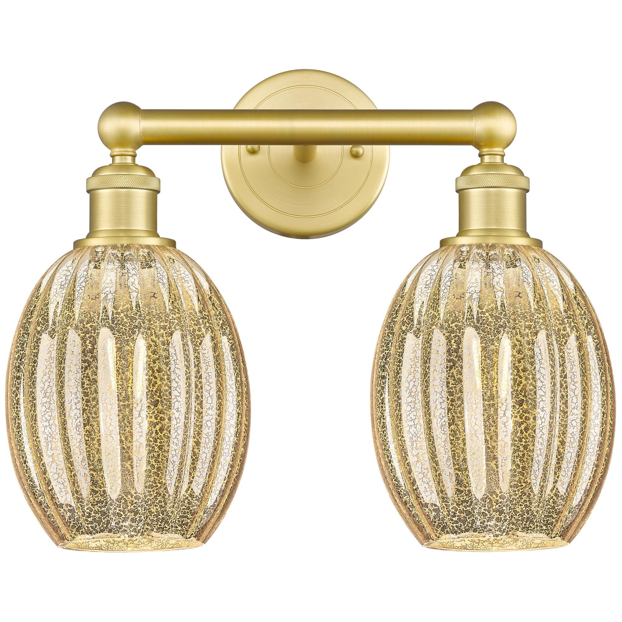 Shown in Satin Gold finish and Mercury glass