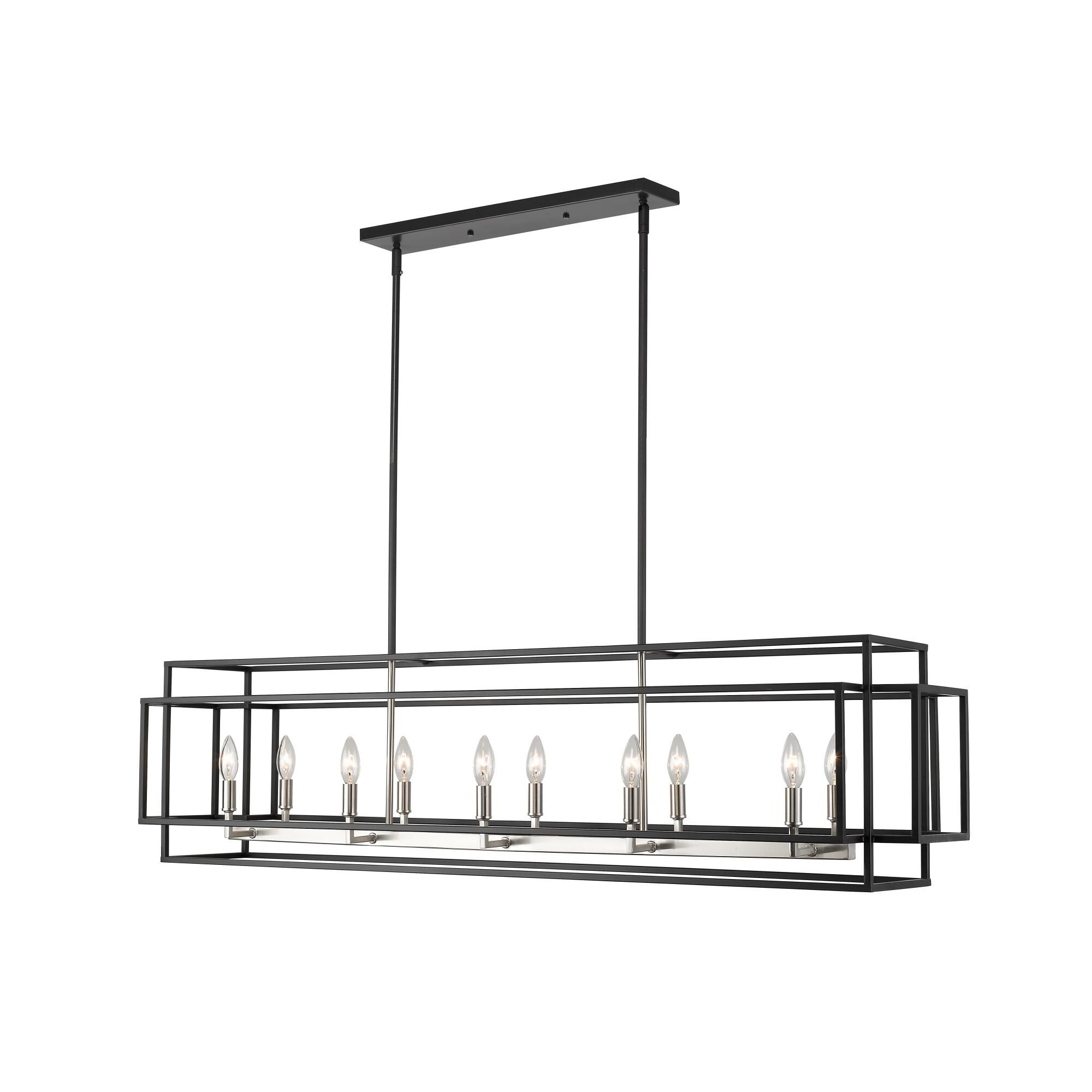 Shown in Black + Brushed Nickel finish and --- glass and --- shade