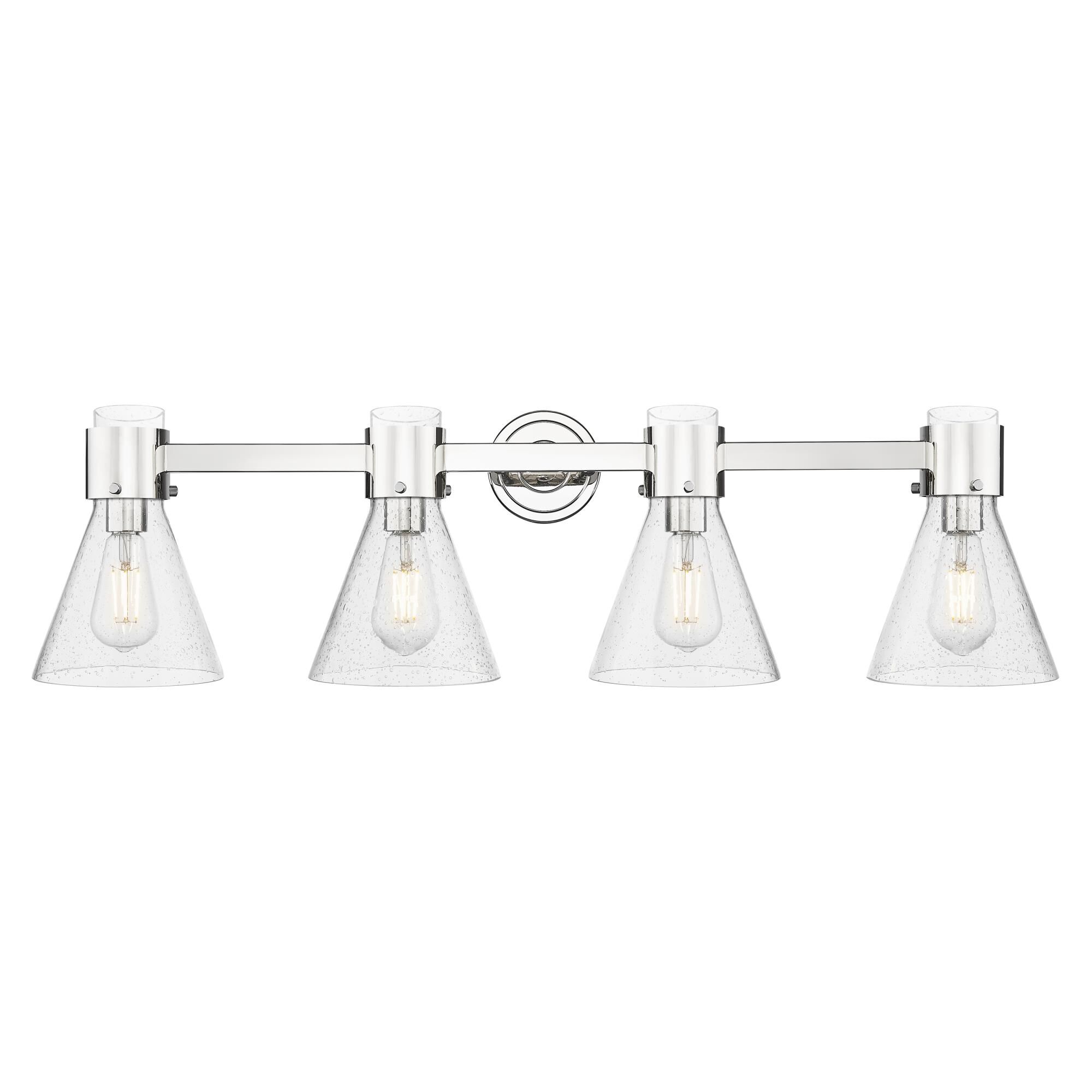 Shown in Polished Nickel finish and Seedy glass