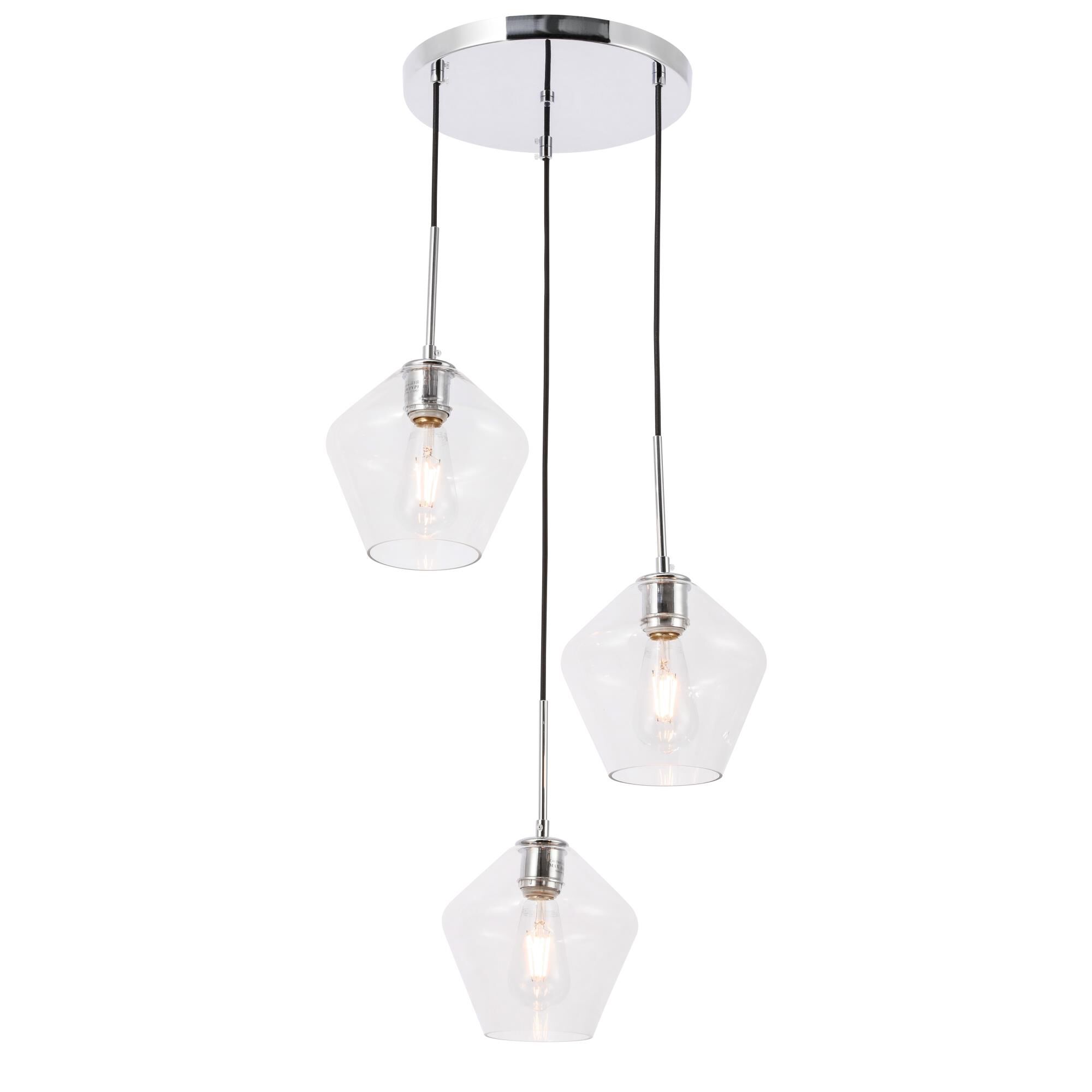 Shown in Chrome finish and Clear glass