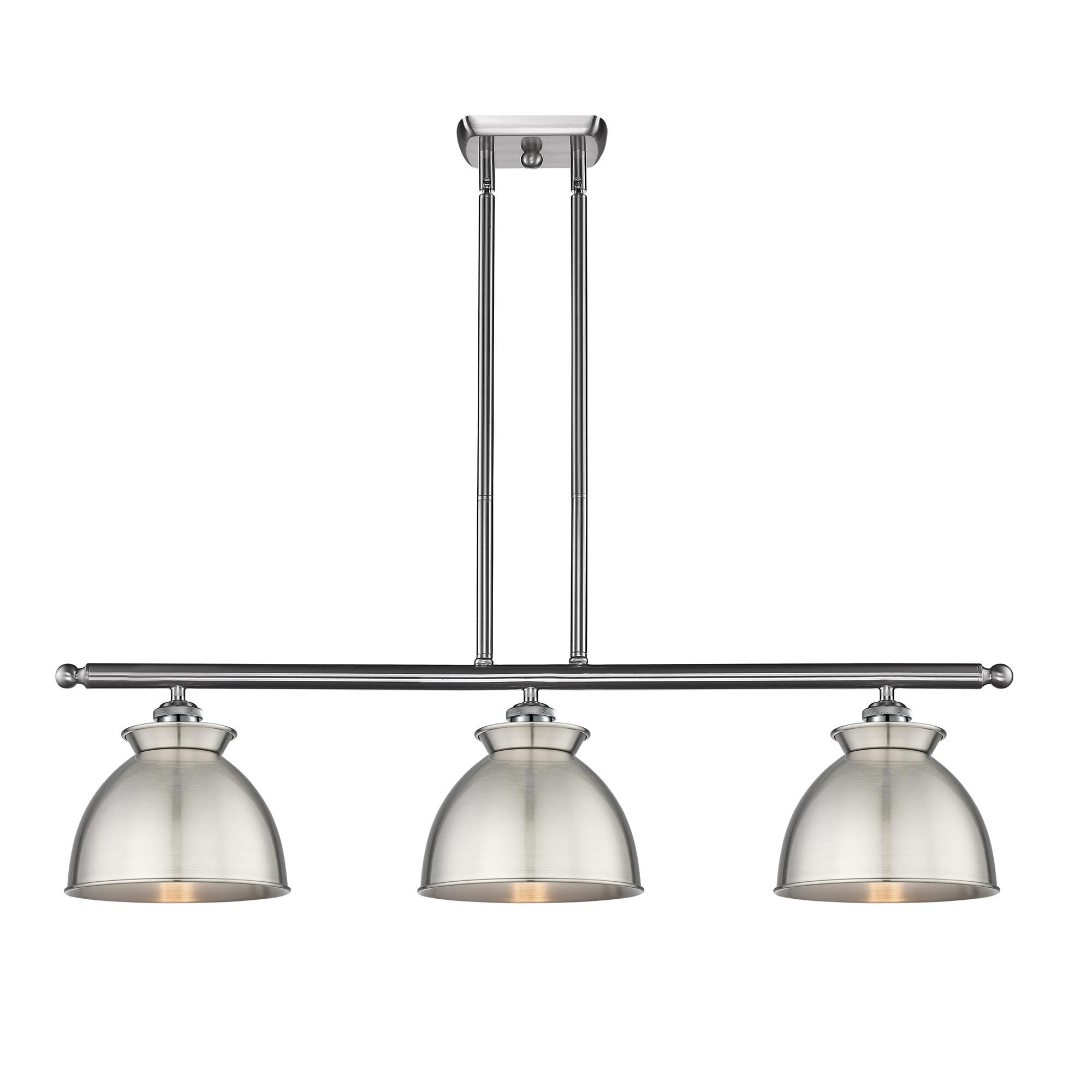 Shown in Brushed Satin Nickel finish and Brushed Satin Nickel shade