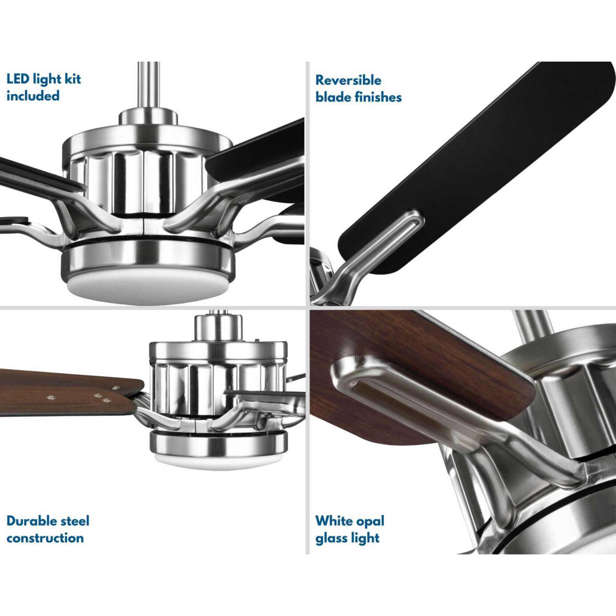 Shown in Brushed Nickel finish and White Opal glass