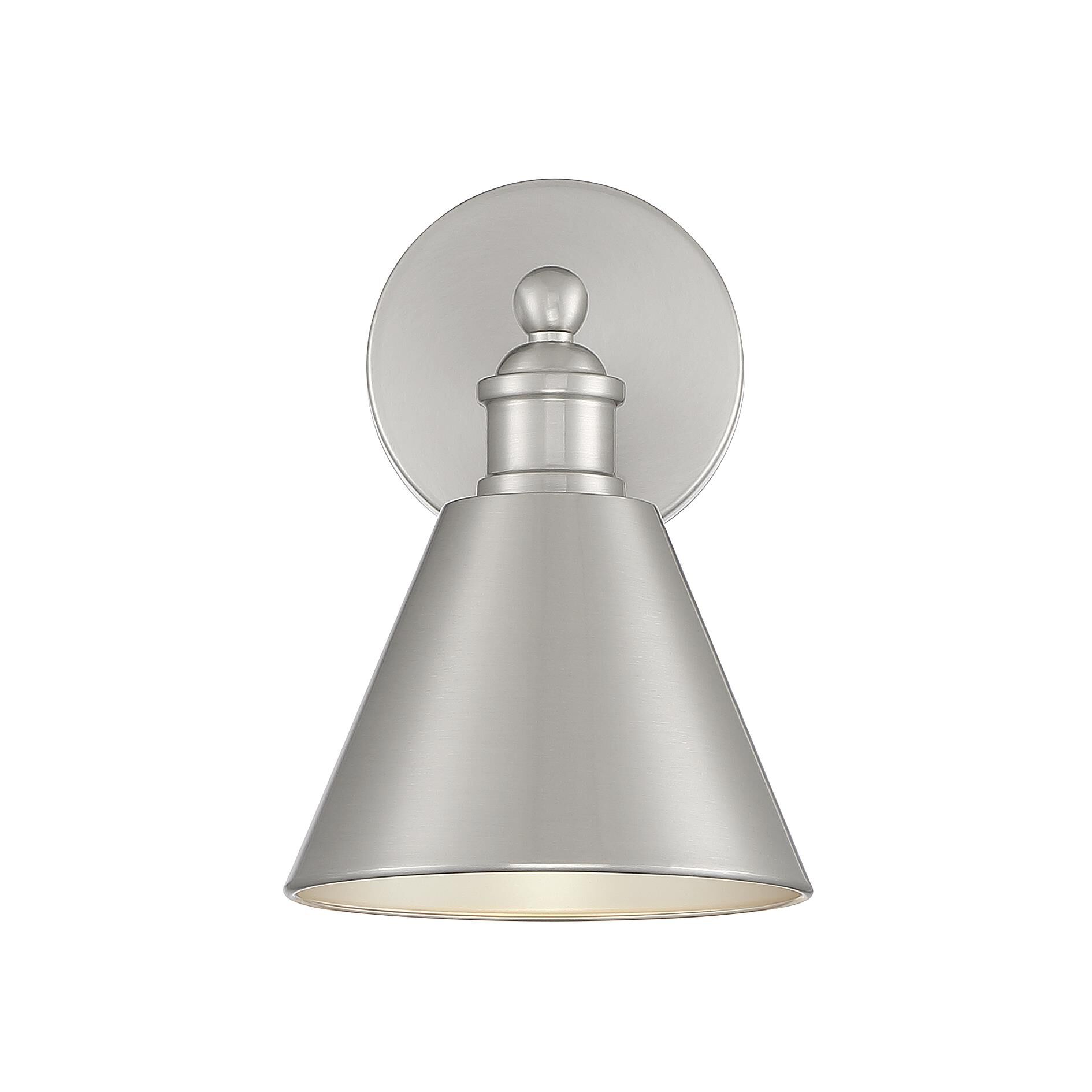 Shown in Brushed Nickel finish and Brushed Nickel Metal shade