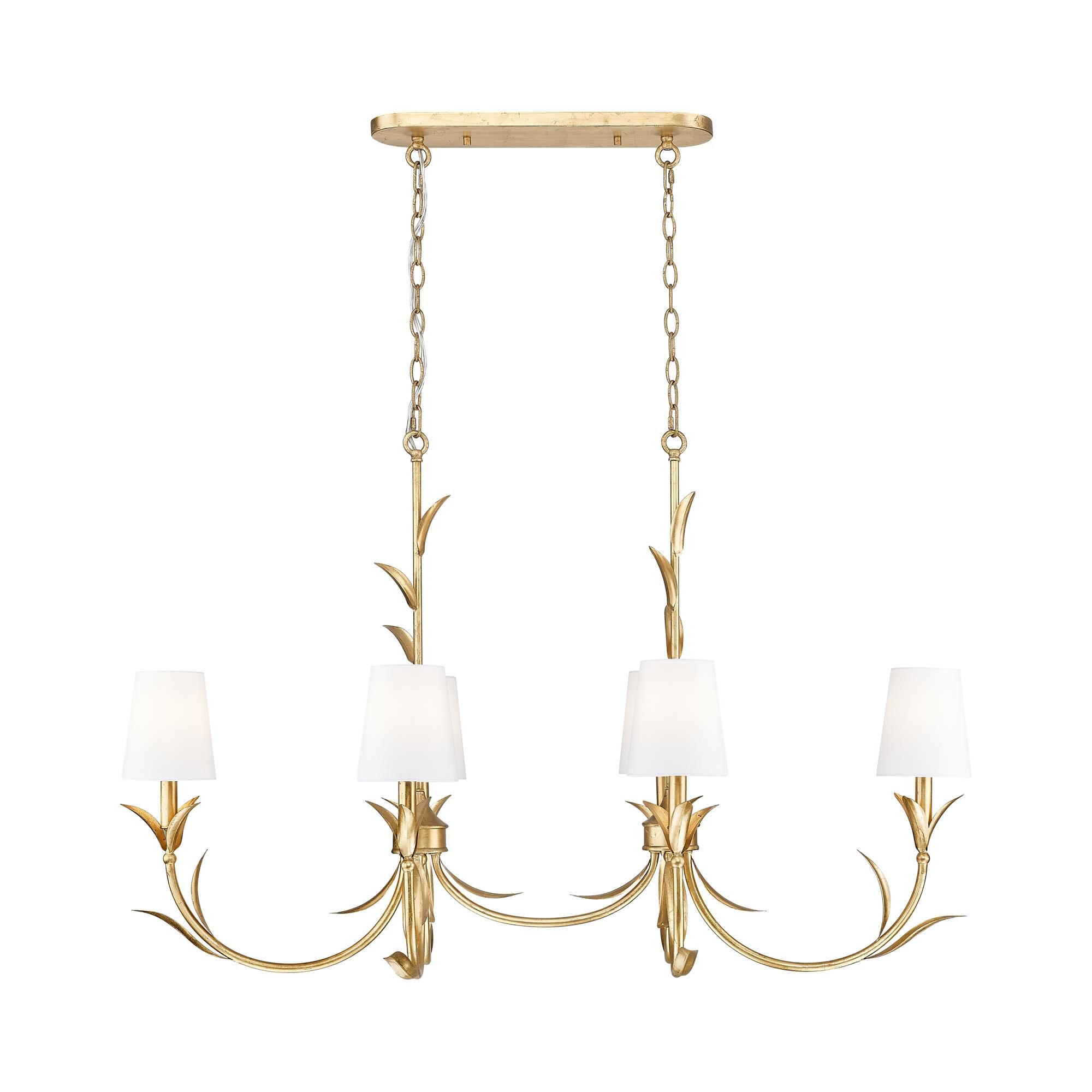Shown in Gold Leaf finish and White glass