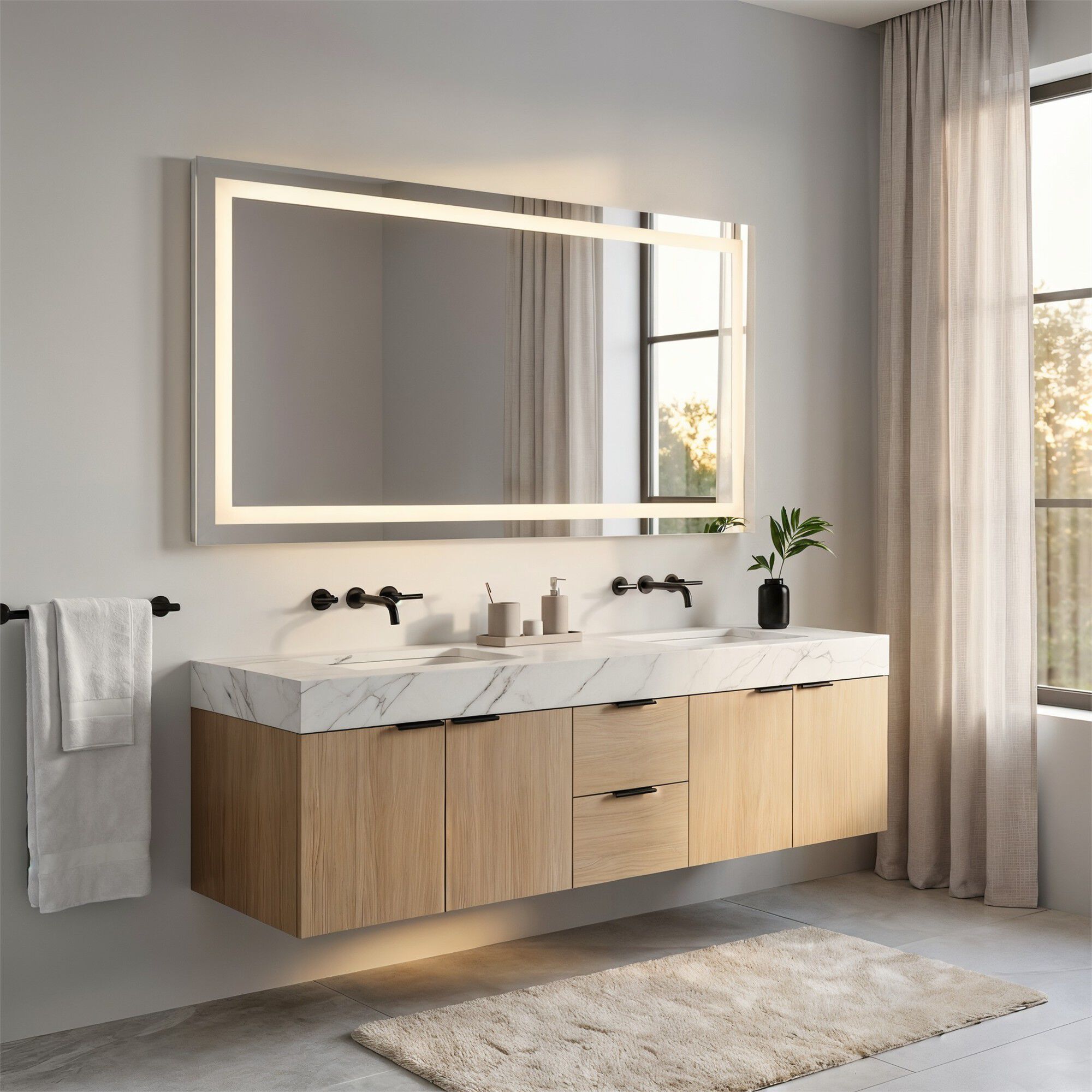 Mera 72 Inch LED Lighted Mirror,