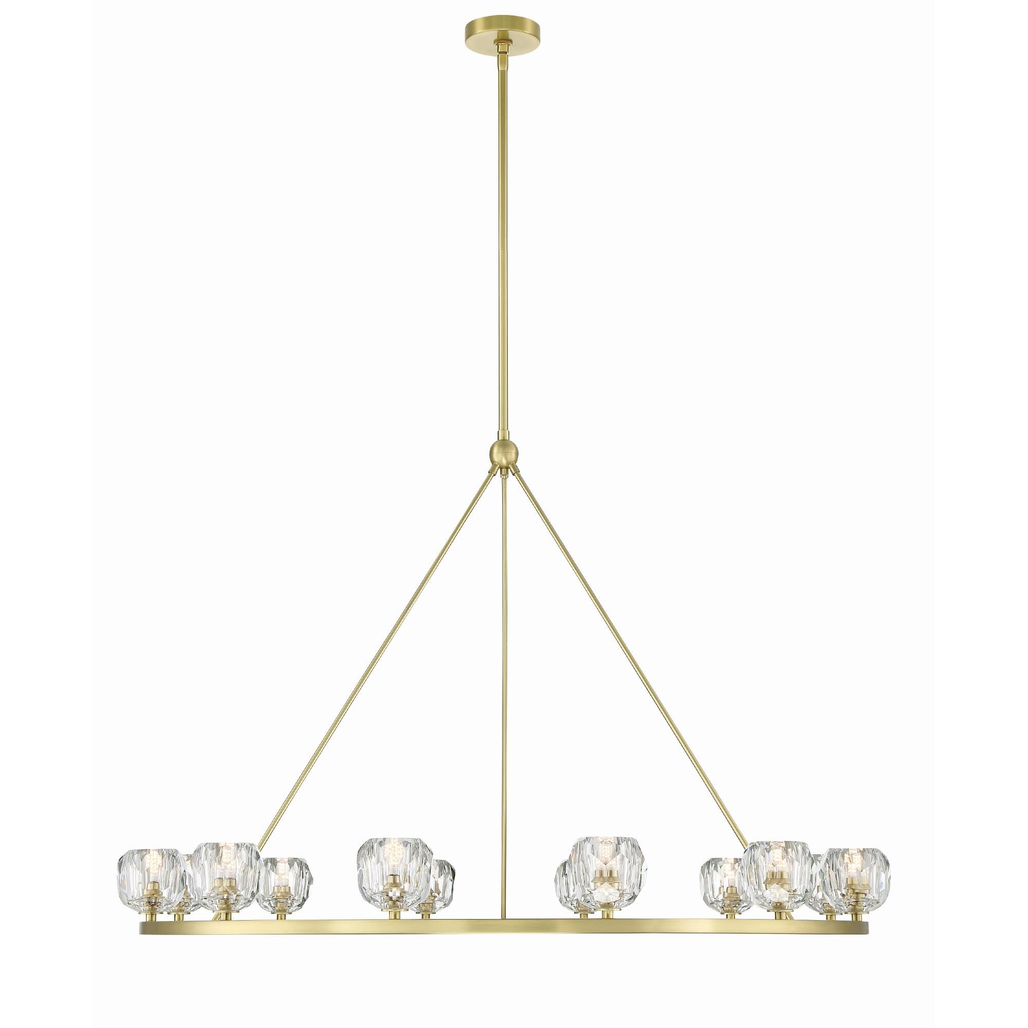 Shown in Soft Brass finish and Faceted Cut crystal and Crystal glass and Crystal shade