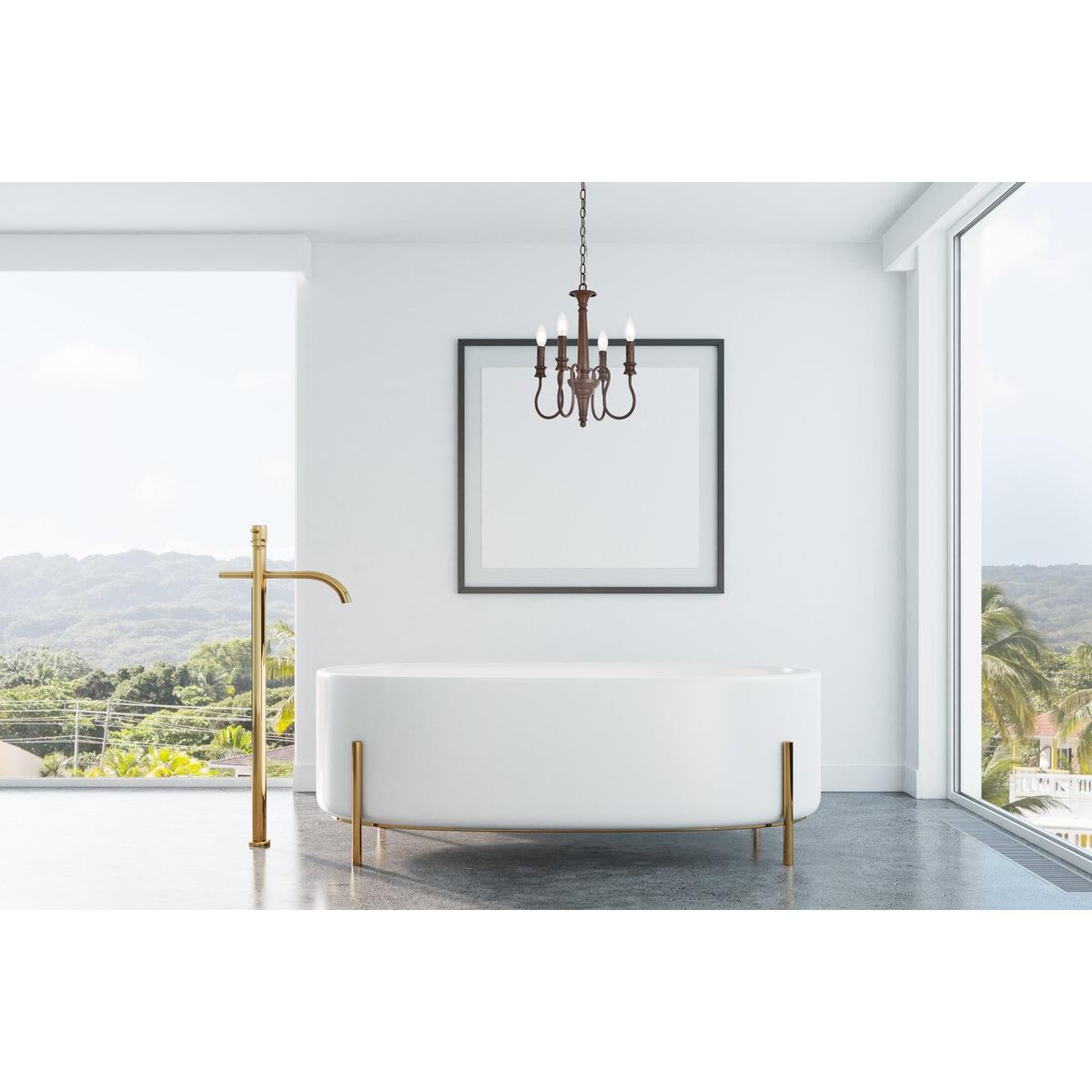 Flynx 14 Inch 4 Light Mini Chandelier by Elegant Lighting