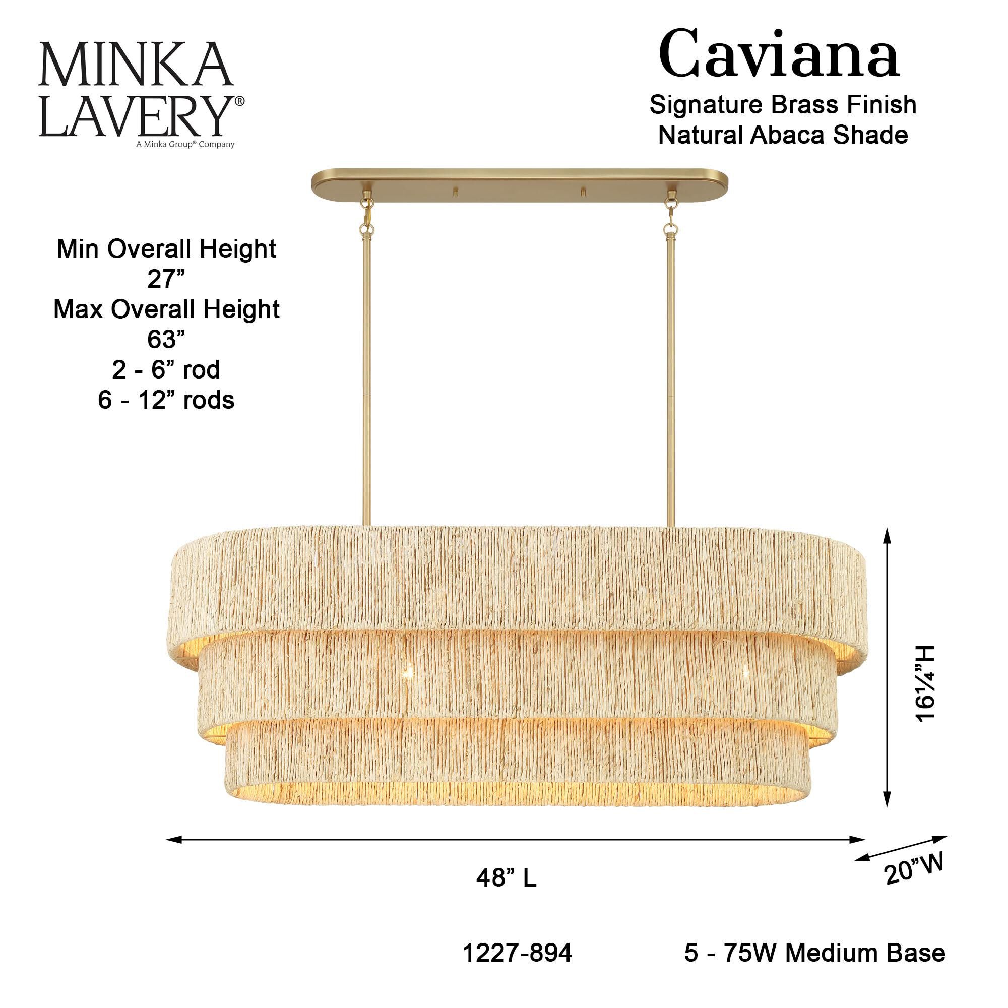 Shown in Signature Brass finish and Natural Abaca shade