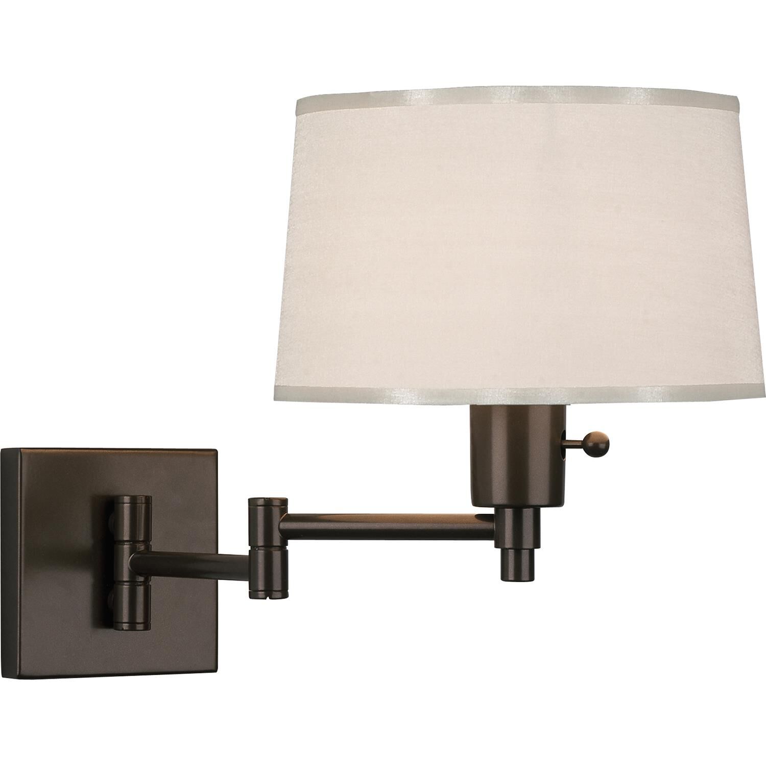 Shown in Dark Bronze  finish and Snowflake Fabric With Bottom Diffuser shade