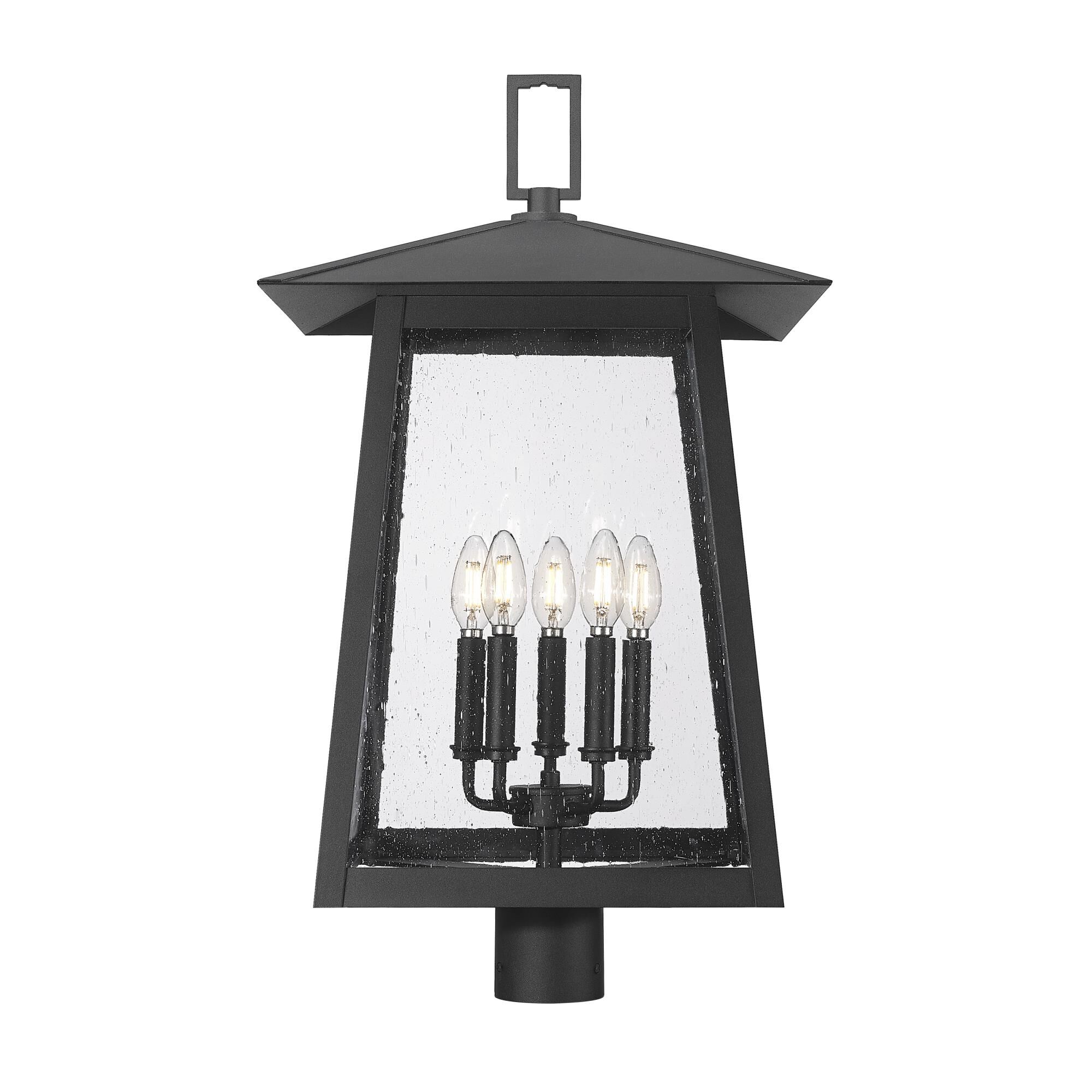 Shown in Black finish and Clear Seedy glass and Clear Seedy shade