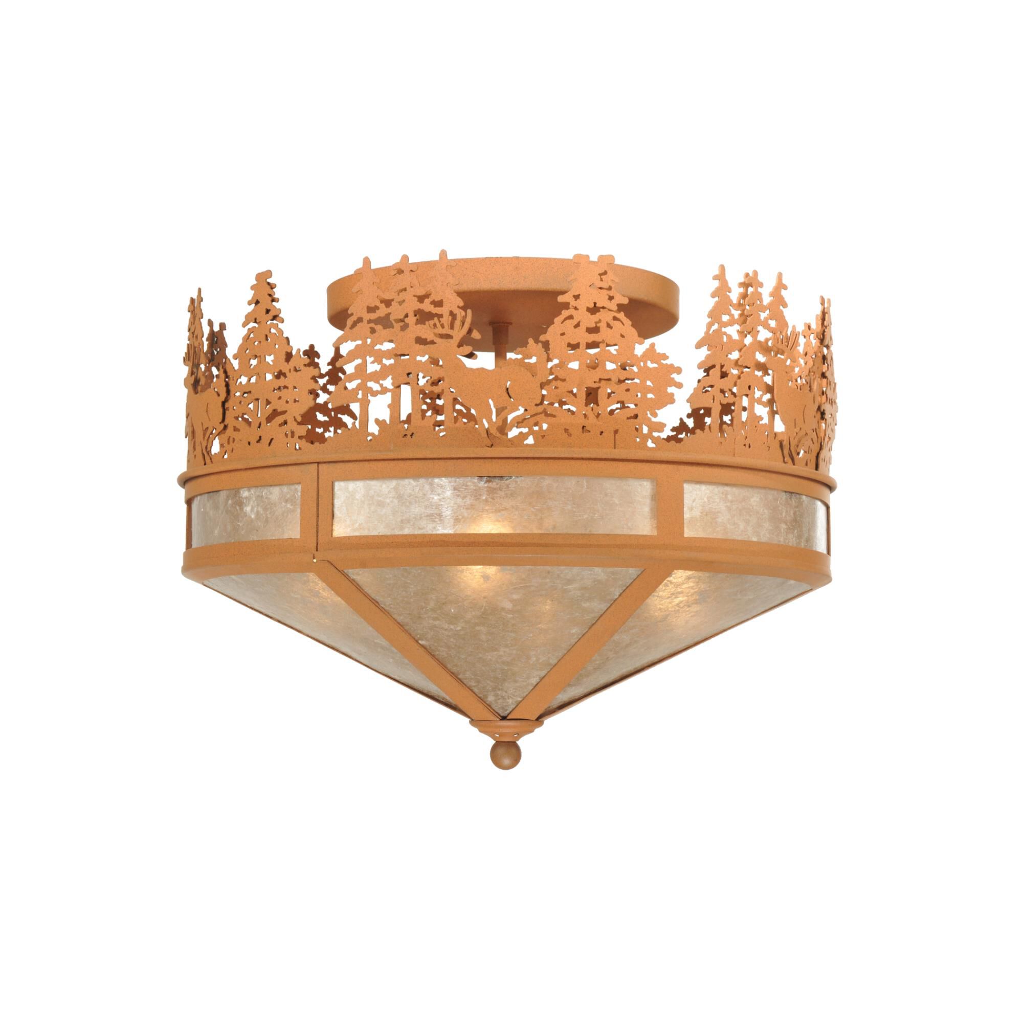 Deer Through The Trees 20 Inch 4 Light Flush Mount by Meyda Lighting