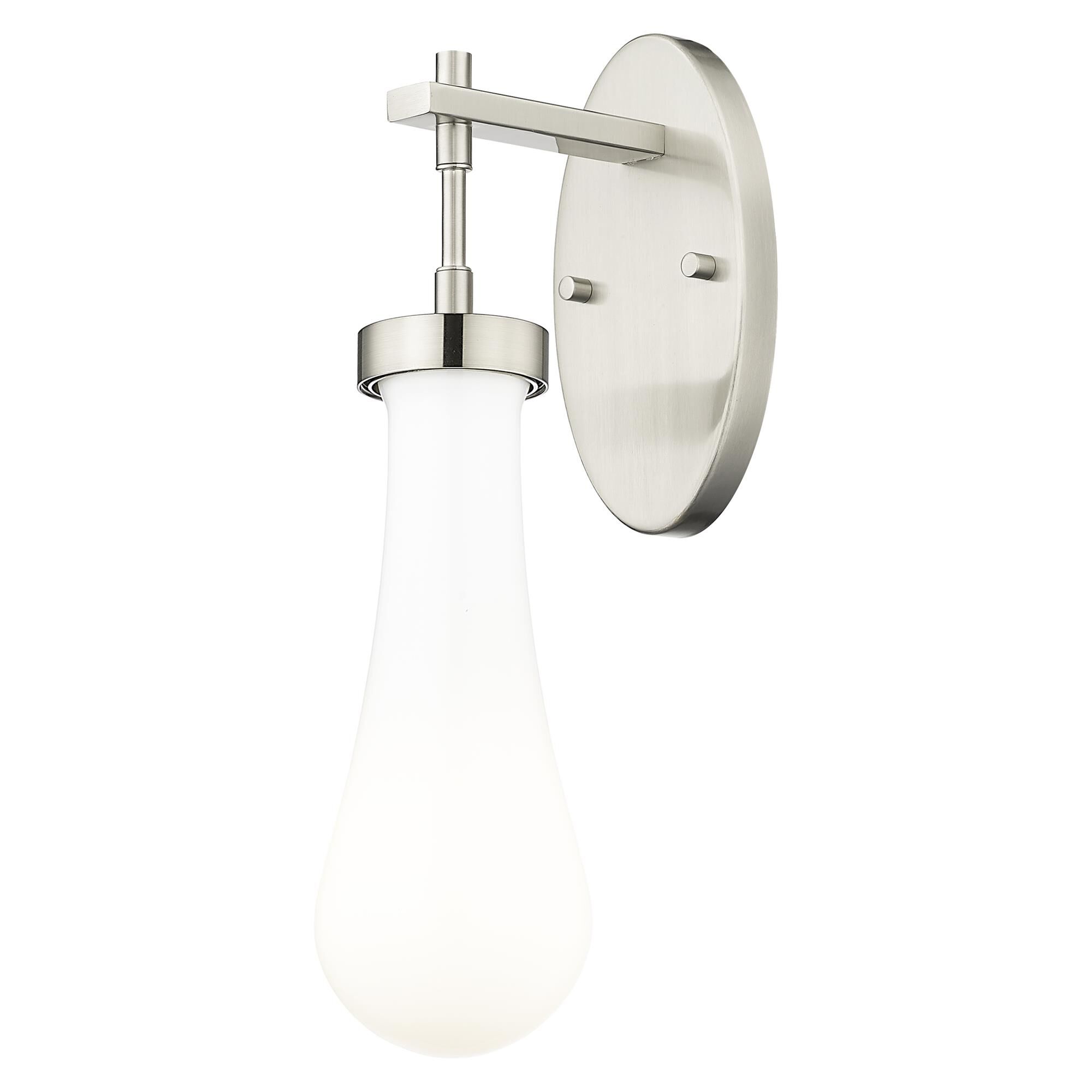 Shown in Satin Nickel finish and Gloss White glass