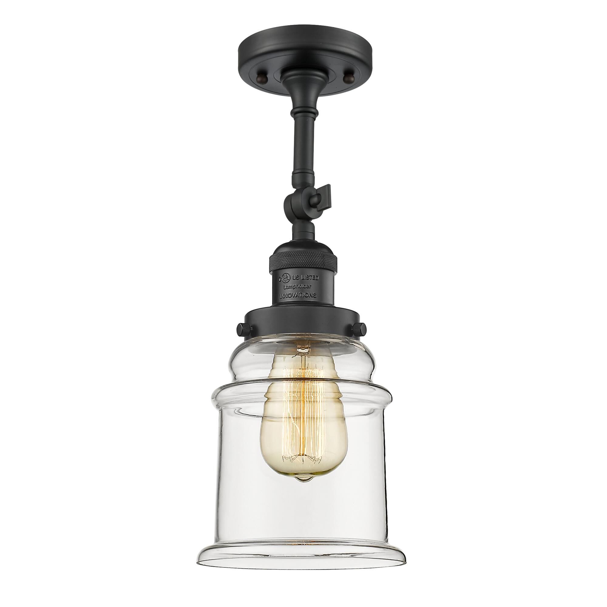 Shown in Matte Black finish and Clear glass and None accent